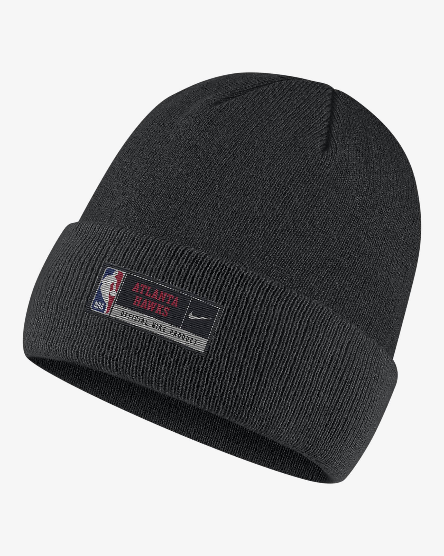 Gorro con dobladillo Nike de la NBA Atlanta Hawks - Negro