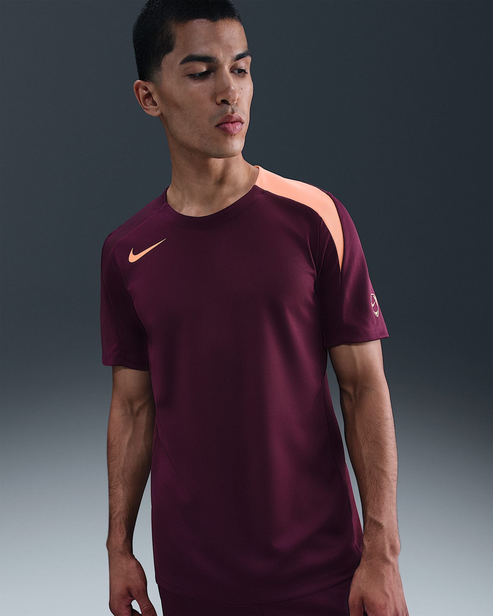 Nike Strike Parte de arriba de fútbol Dri-FIT - Hombre - Burdeos/Burdeos/Orange Pulse/Orange Pulse