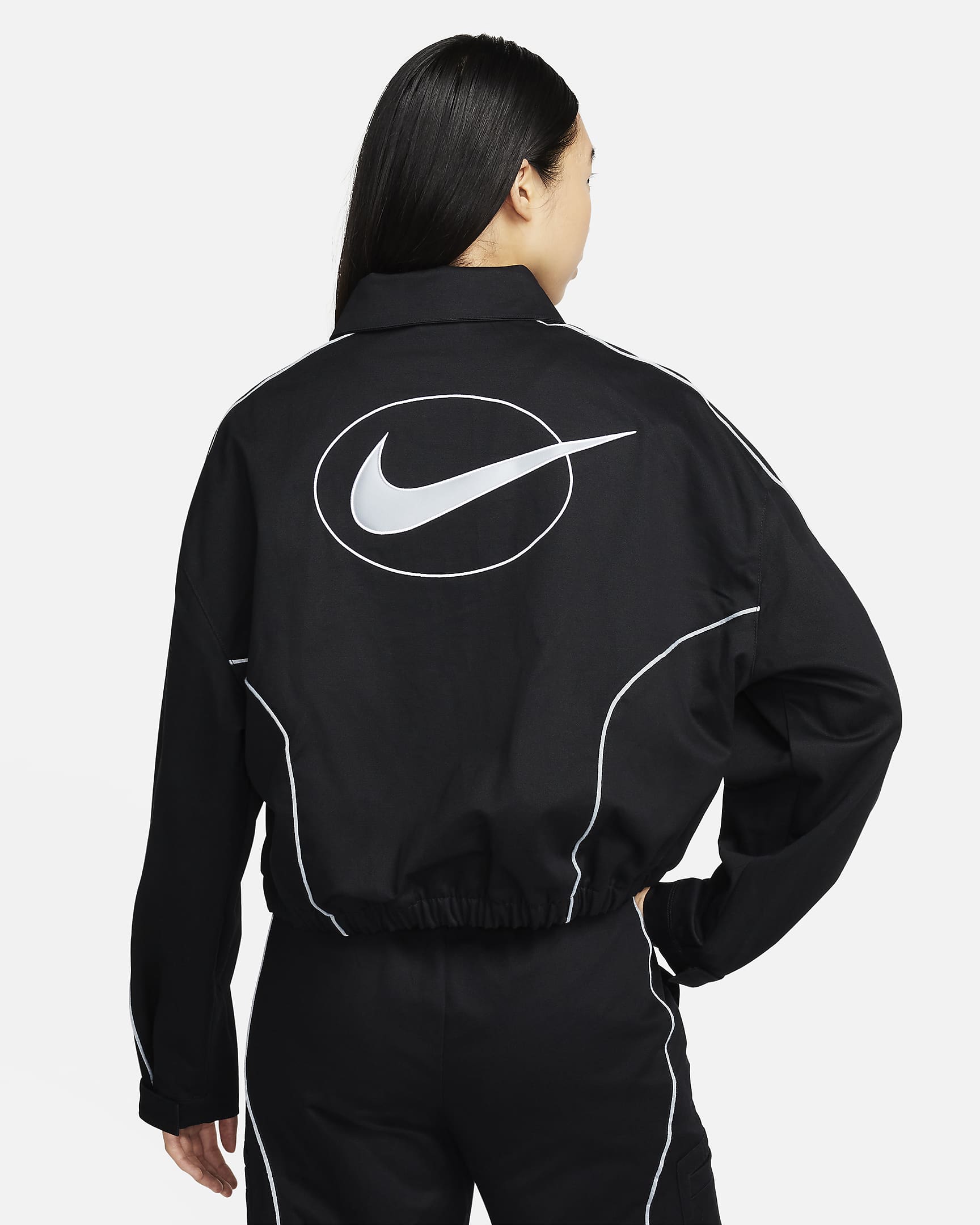 Veste tissée Nike Sportswear pour Femme - Noir/Light Pumice/Blanc