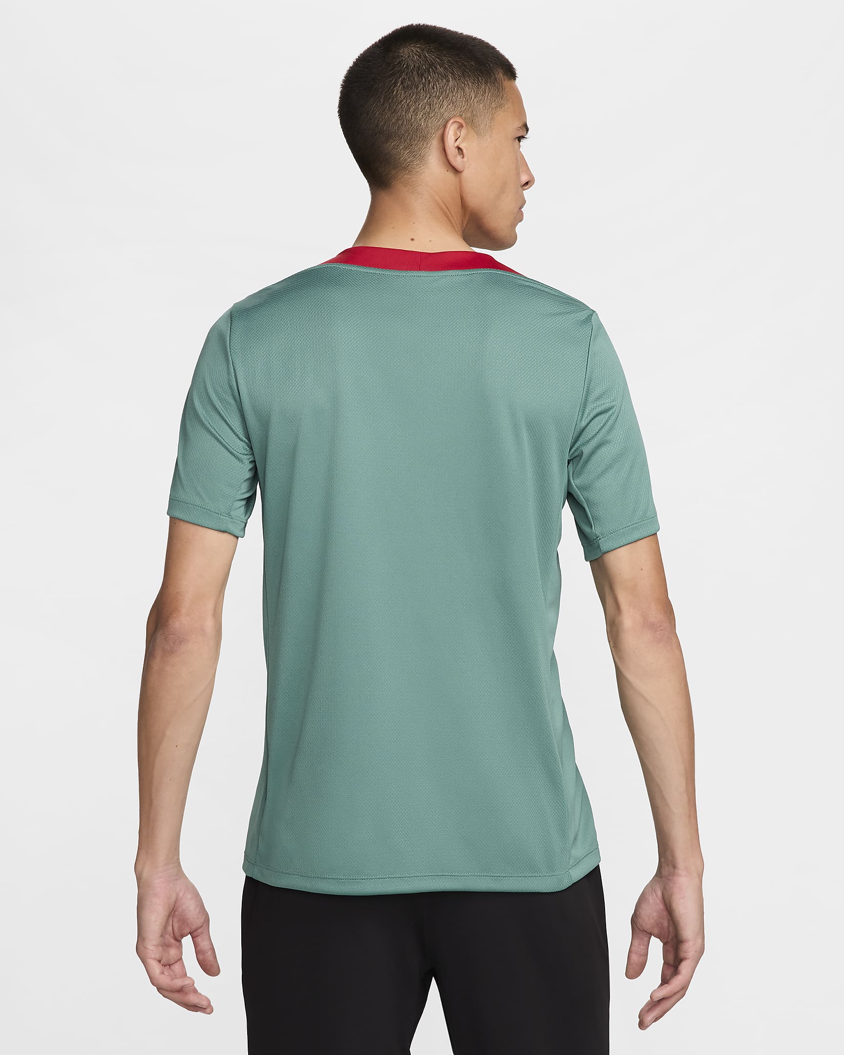 Haut de foot en maille à manches courtes Nike Dri-FIT Liverpool FC Strike pour homme - Bicoastal/Bicoastal/Gym Red/Light Orewood Brown