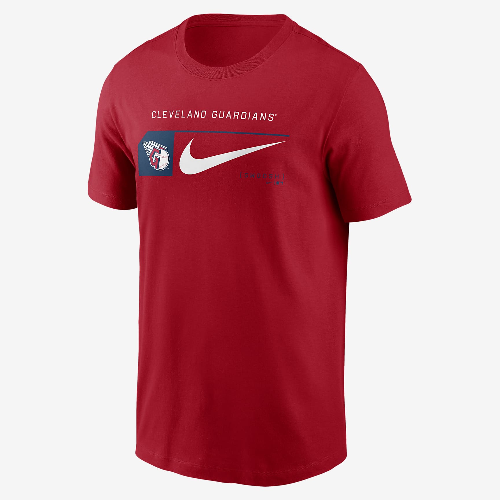 Cleveland Guardians Team Swoosh Lockup Men's Nike MLB T-Shirt. Nike.com