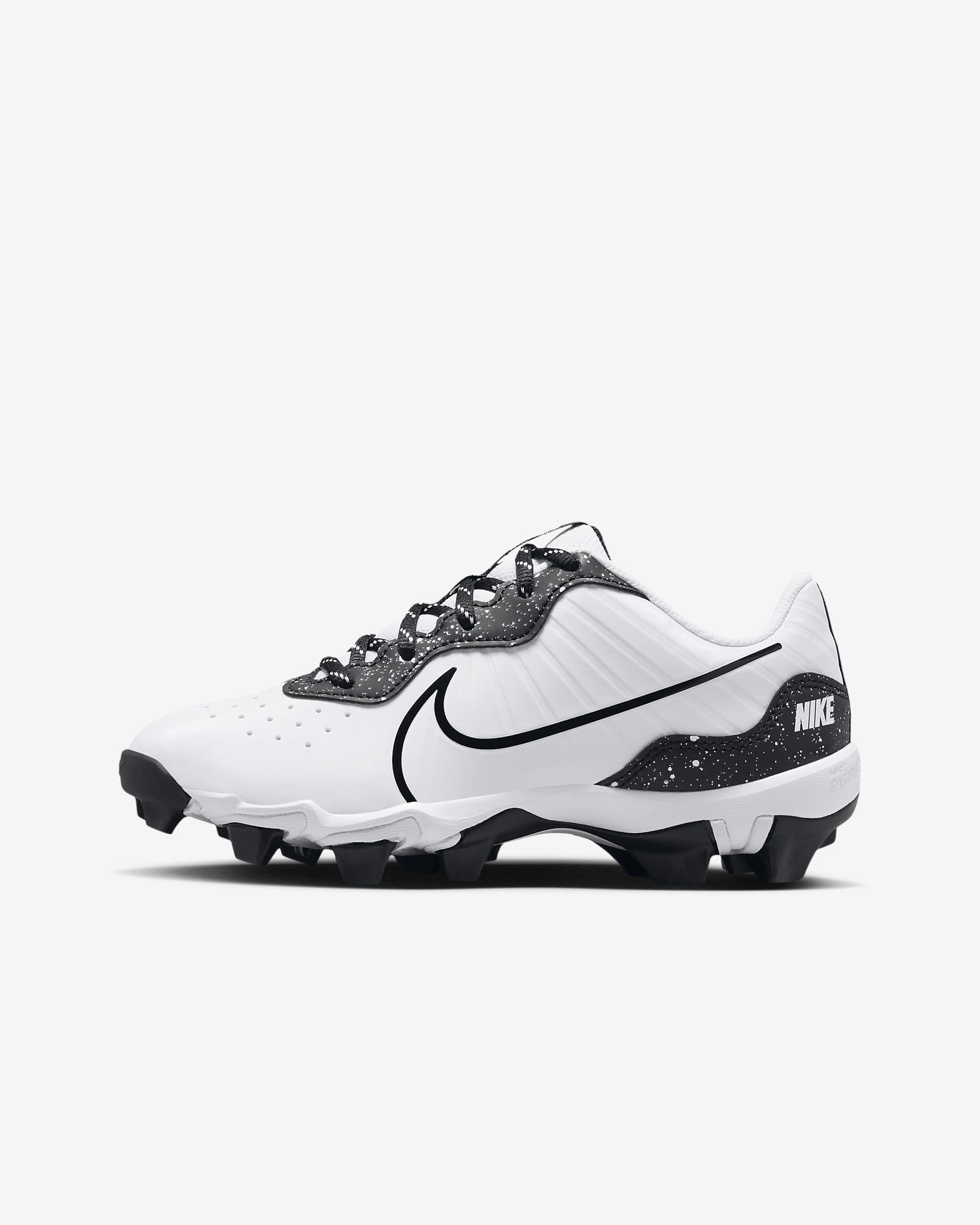 Tacos de béisbol para niños talla pequeña/grande Nike Alpha Huarache 4 Keystone - Blanco/Negro