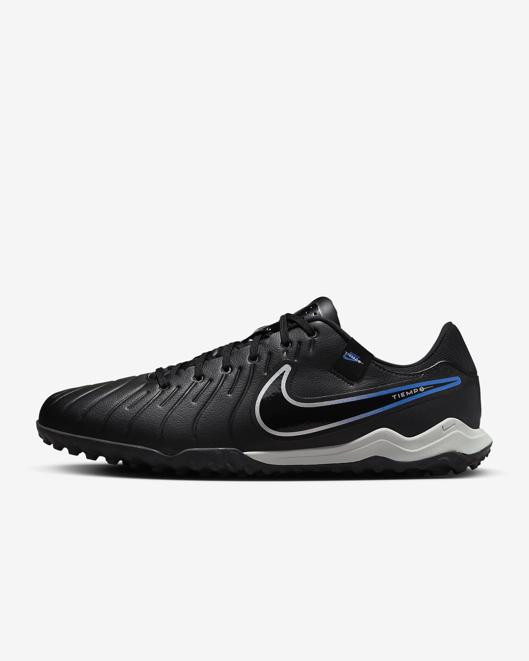 Nike Tiempo Legend 10 Academy Turf Low-Top Football Shoes - Black/Hyper Royal/Chrome