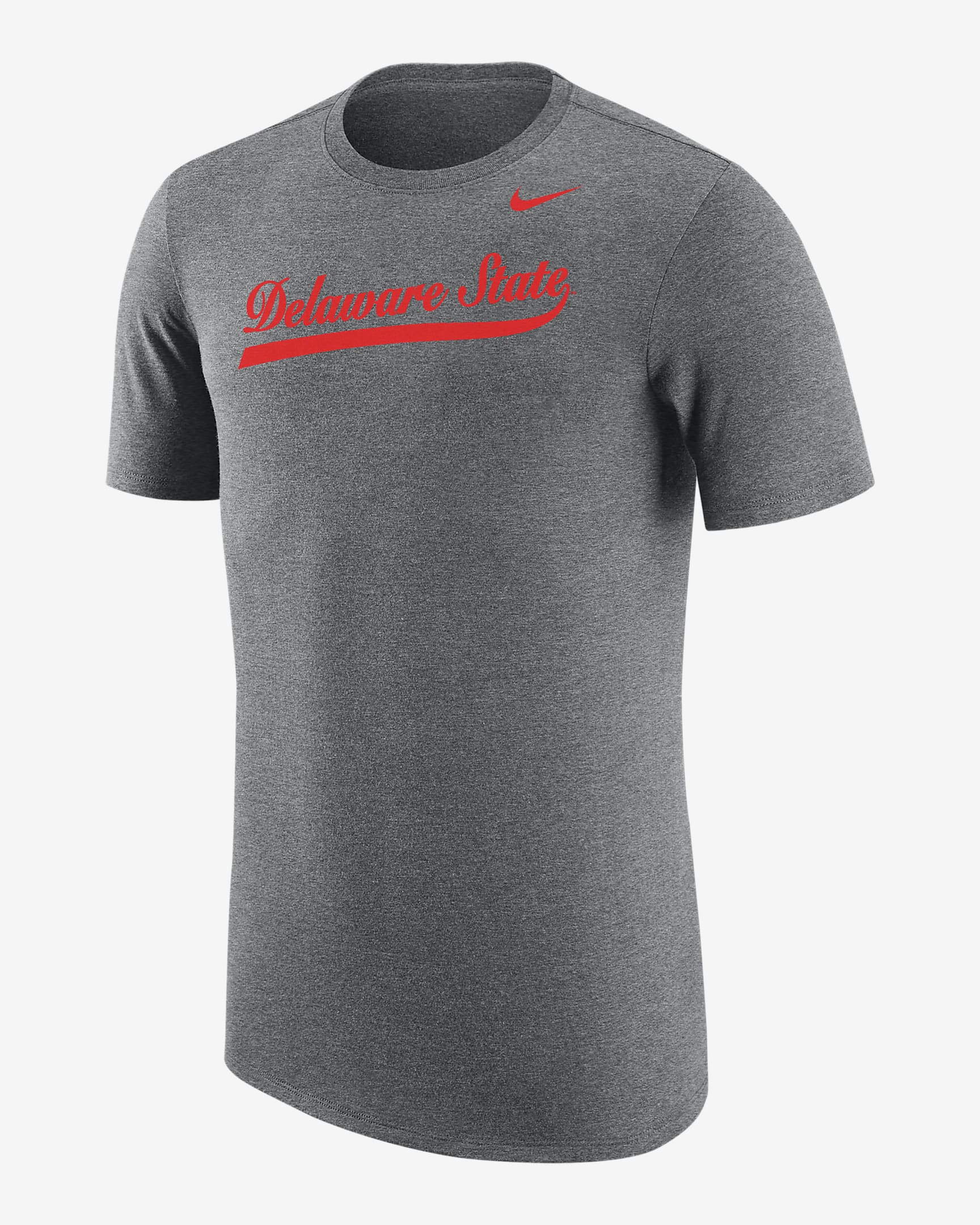 Delaware State Men's Nike College T-Shirt - Dark Grey Heather