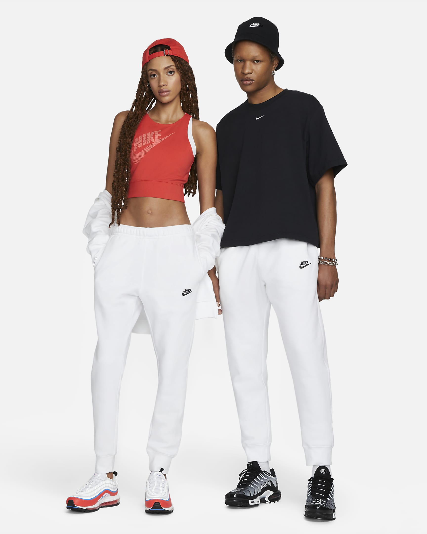 Pantaloni jogger Nike Sportswear Club Fleece - Bianco/Bianco/Nero