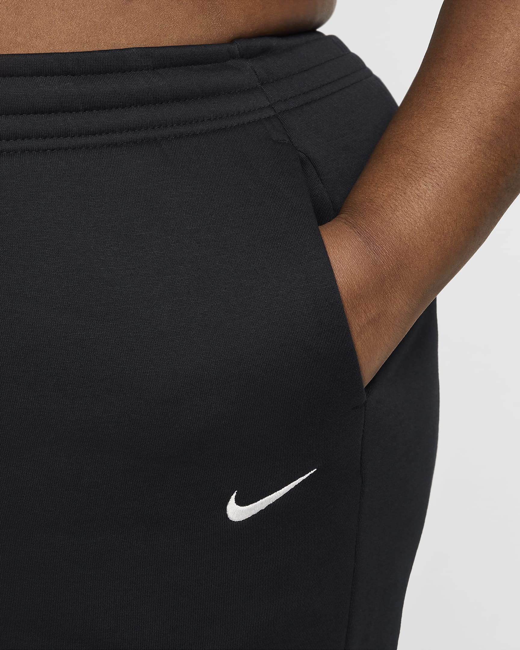 Nike Sportswear Phoenix Fleece Women's High-Waisted Oversized Tracksuit Bottoms (Plus Size) - Black/Sail