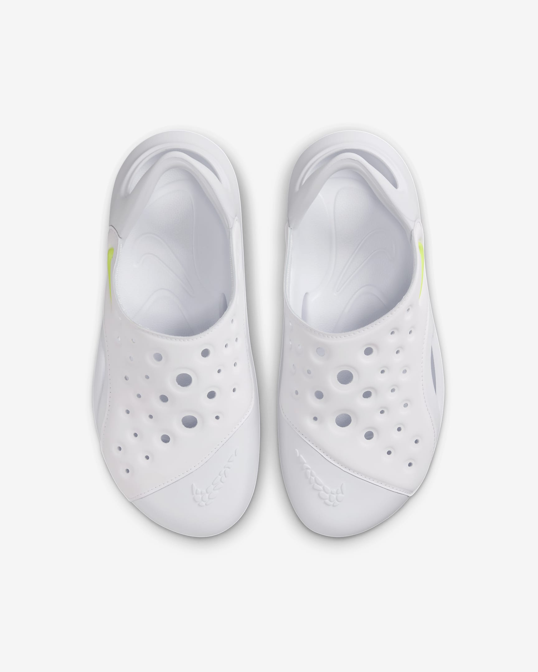 Nike Aqua Swoosh Big Kids' Sandals - White/Pure Platinum/Volt