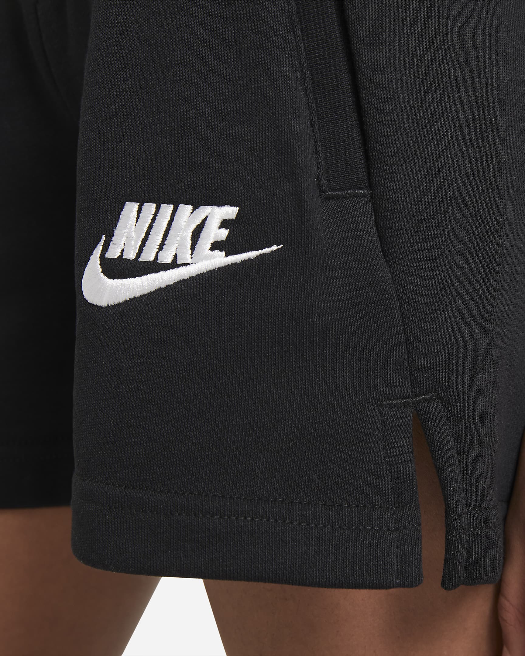 Nike Sportswear Club Older Kids' (Girls') French Terry Shorts - Black/White