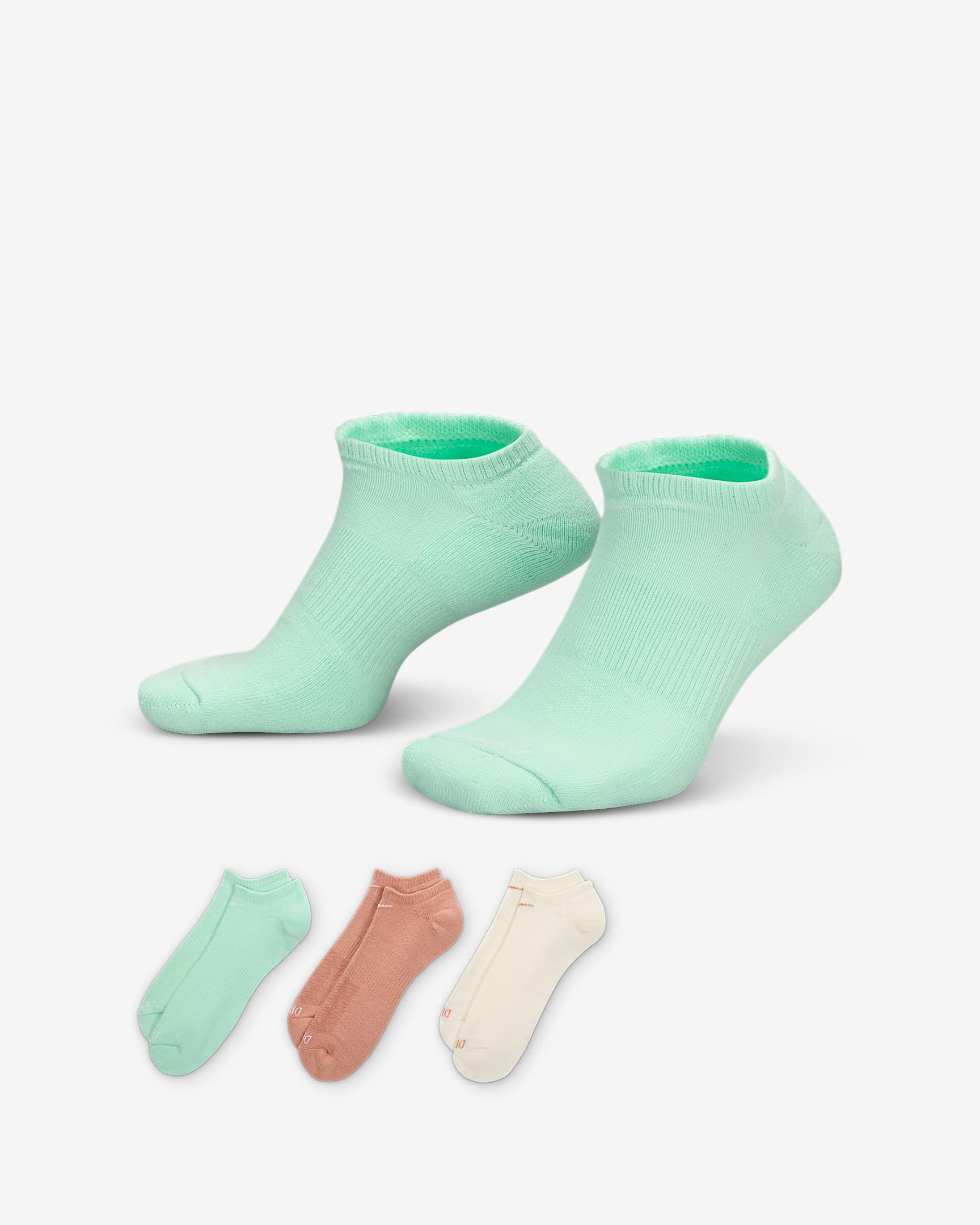 Nike Everyday Plus Cushion Training No-Show Socks (3 Pairs) - Multi-Color