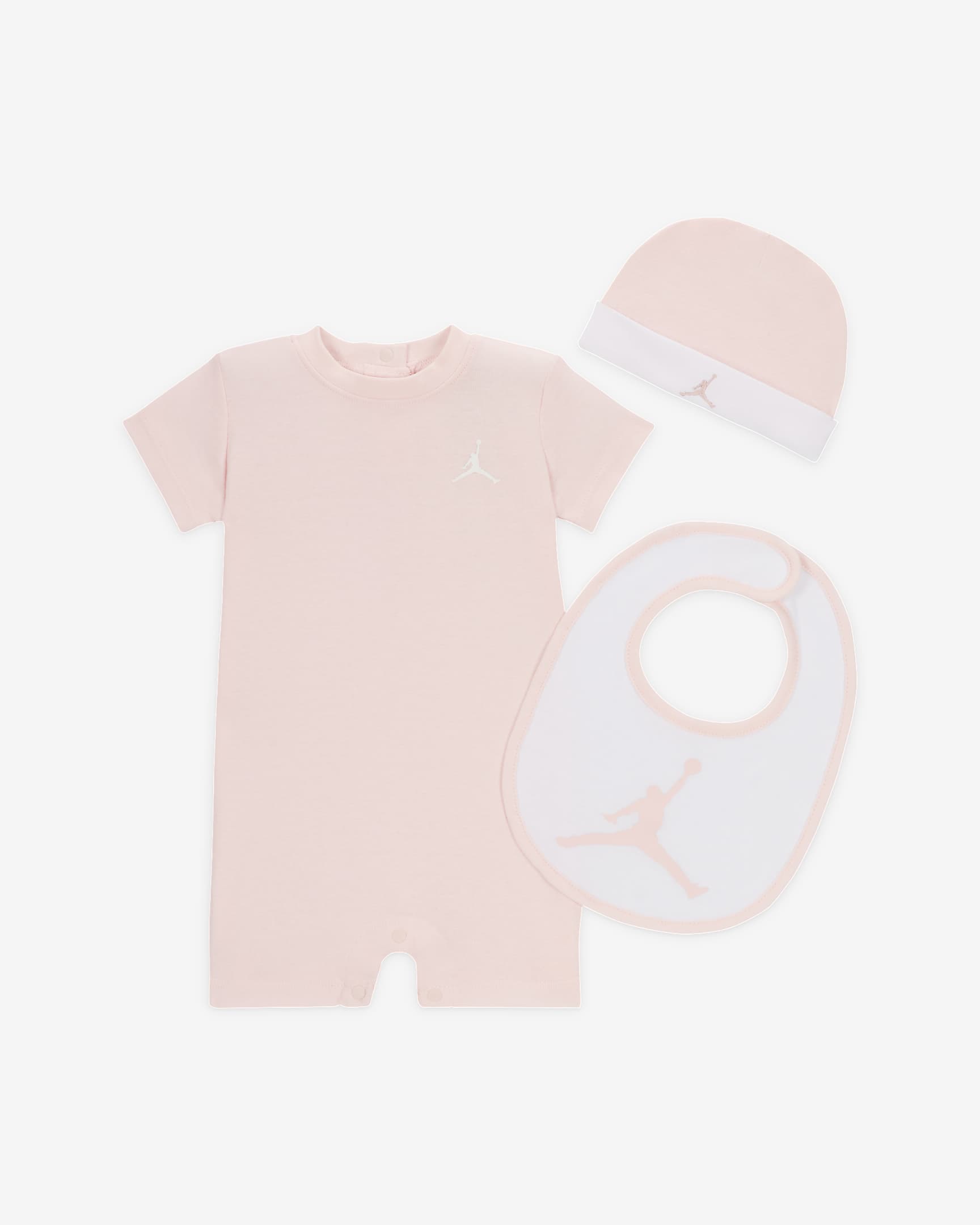 Tredelat set med sparkdräkt Jordan Jumpman för baby - Pink Wash