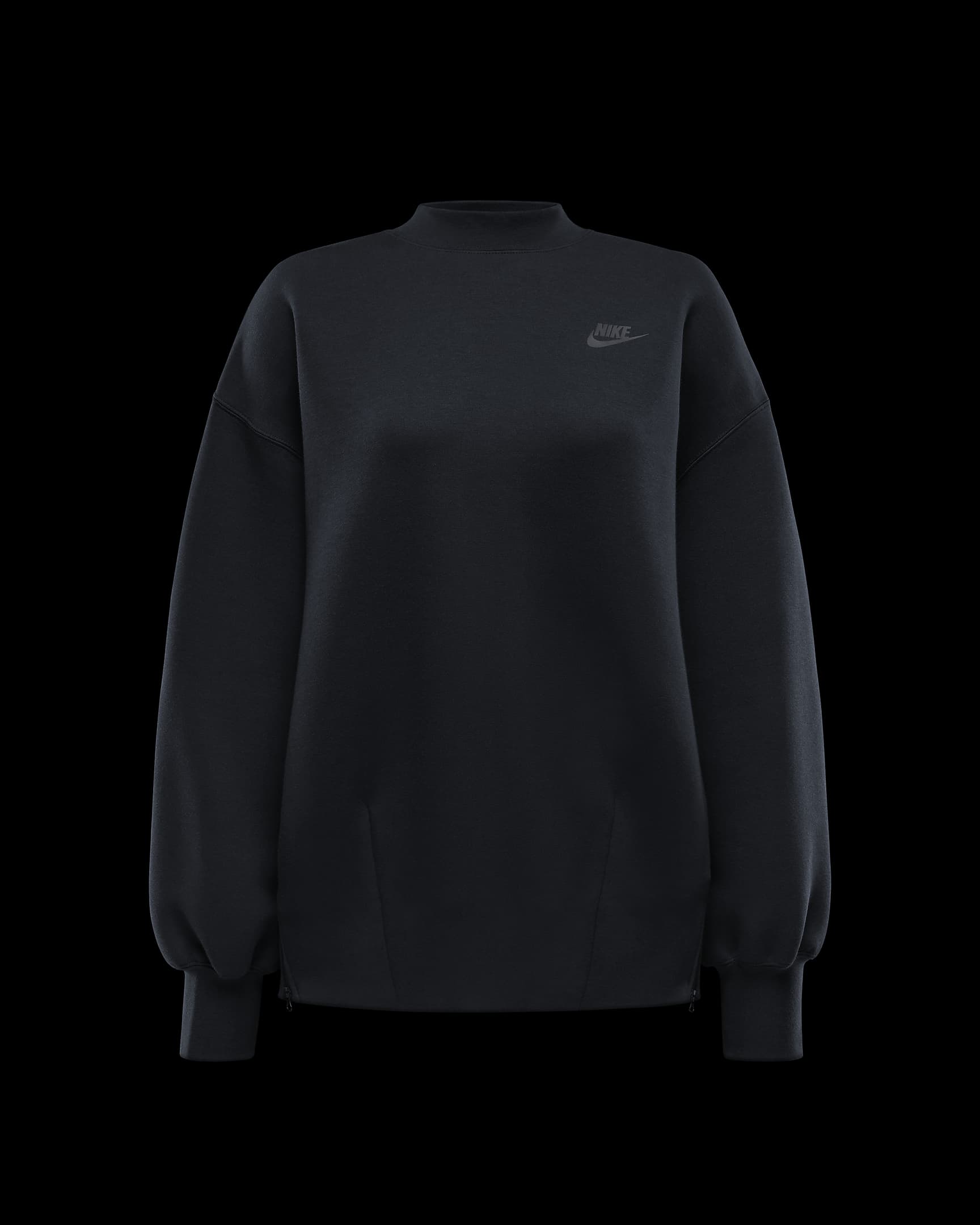 Nike Sportswear Tech Fleece Dessuadora oversized de coll rodó - Dona - Negre/Negre