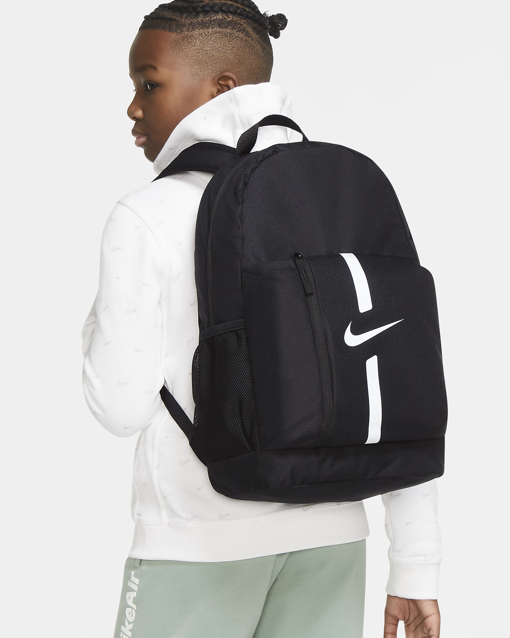 Sac à dos de football Nike Academy Team pour enfant (22 L) - Noir/Noir/Blanc