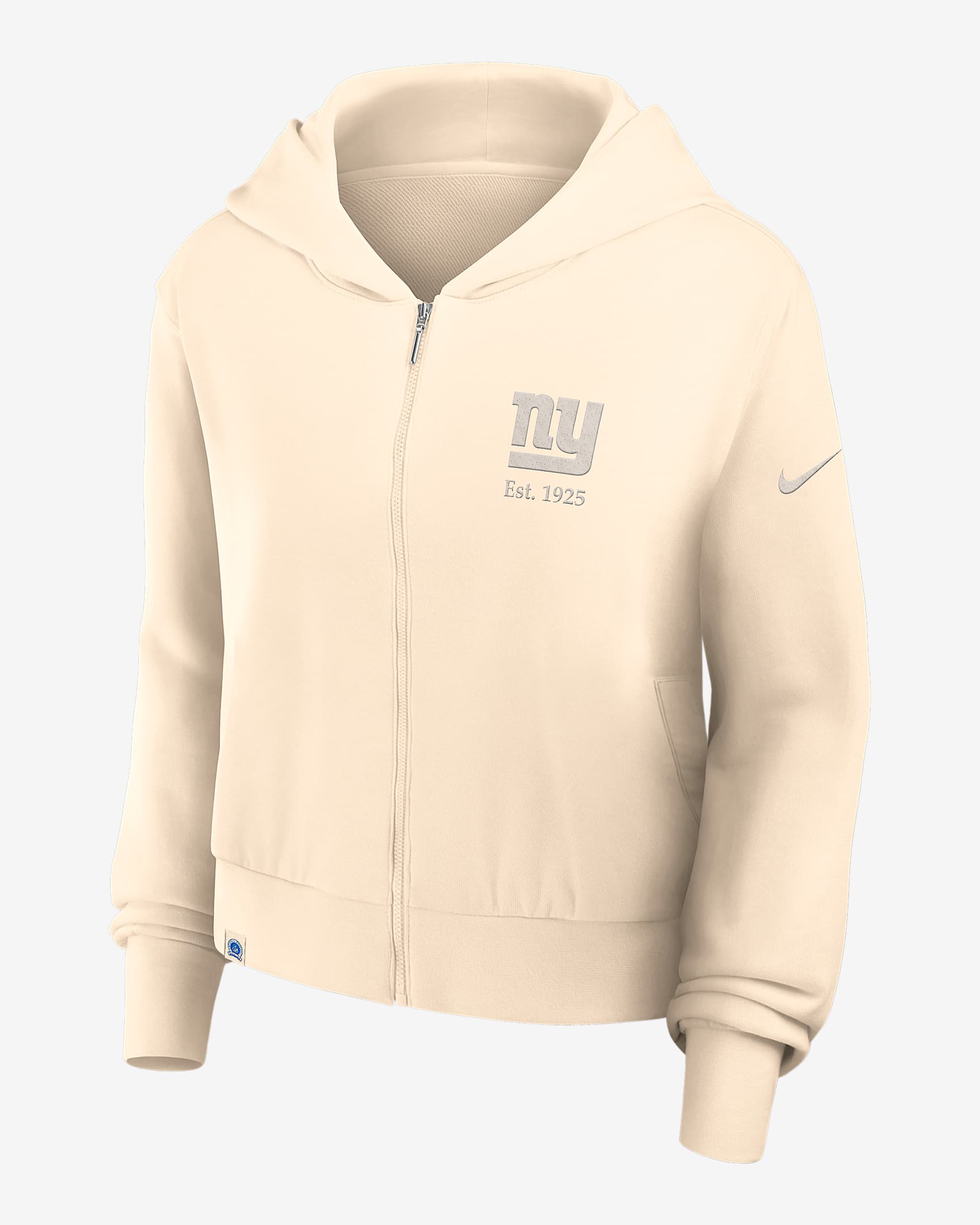 New York Giants Established Women’s Nike NFL Full-Zip Hoodie - Natural