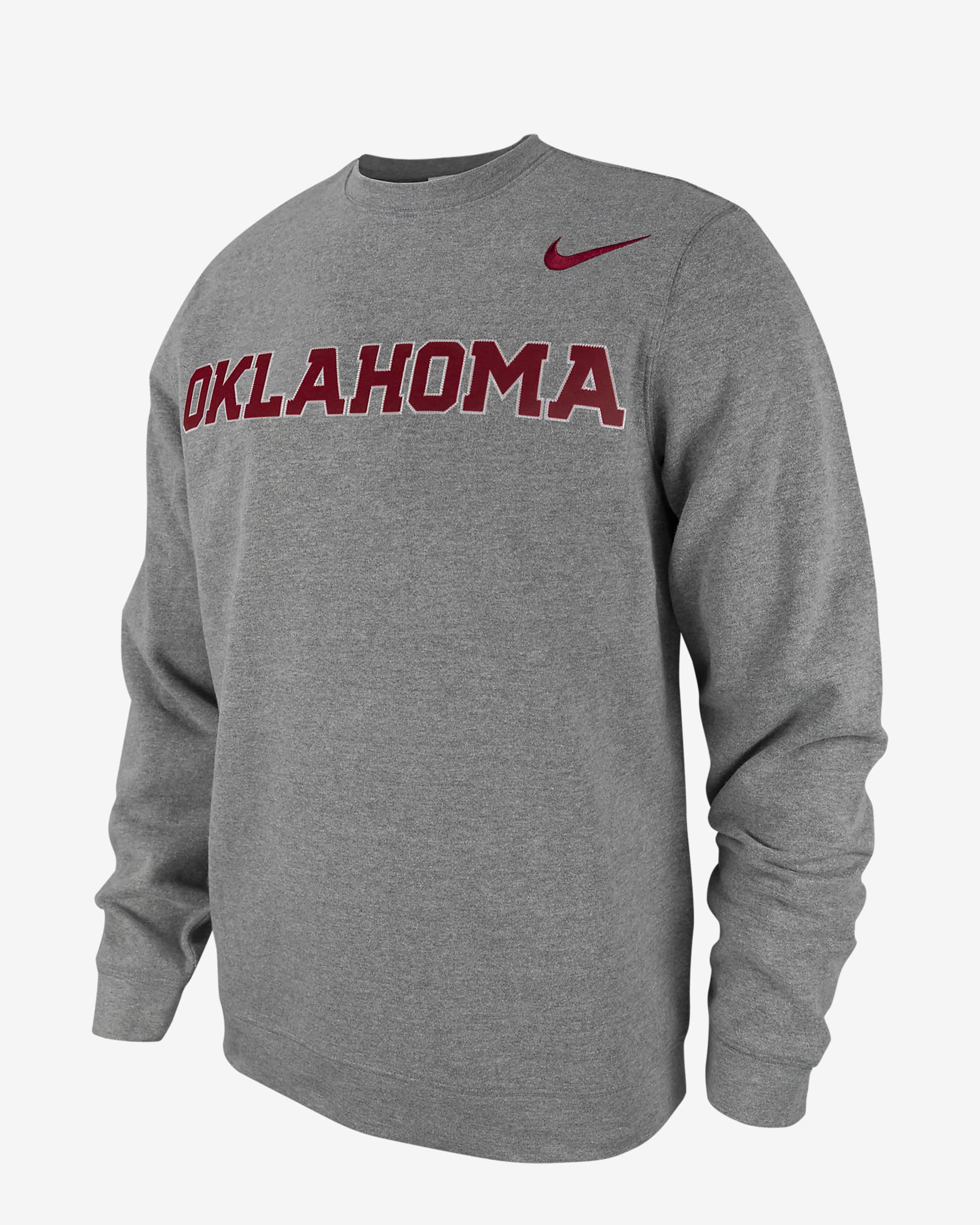 Oklahoma Club Fleece Men's Nike College Crew-Neck Sweatshirt - Carbon Heather