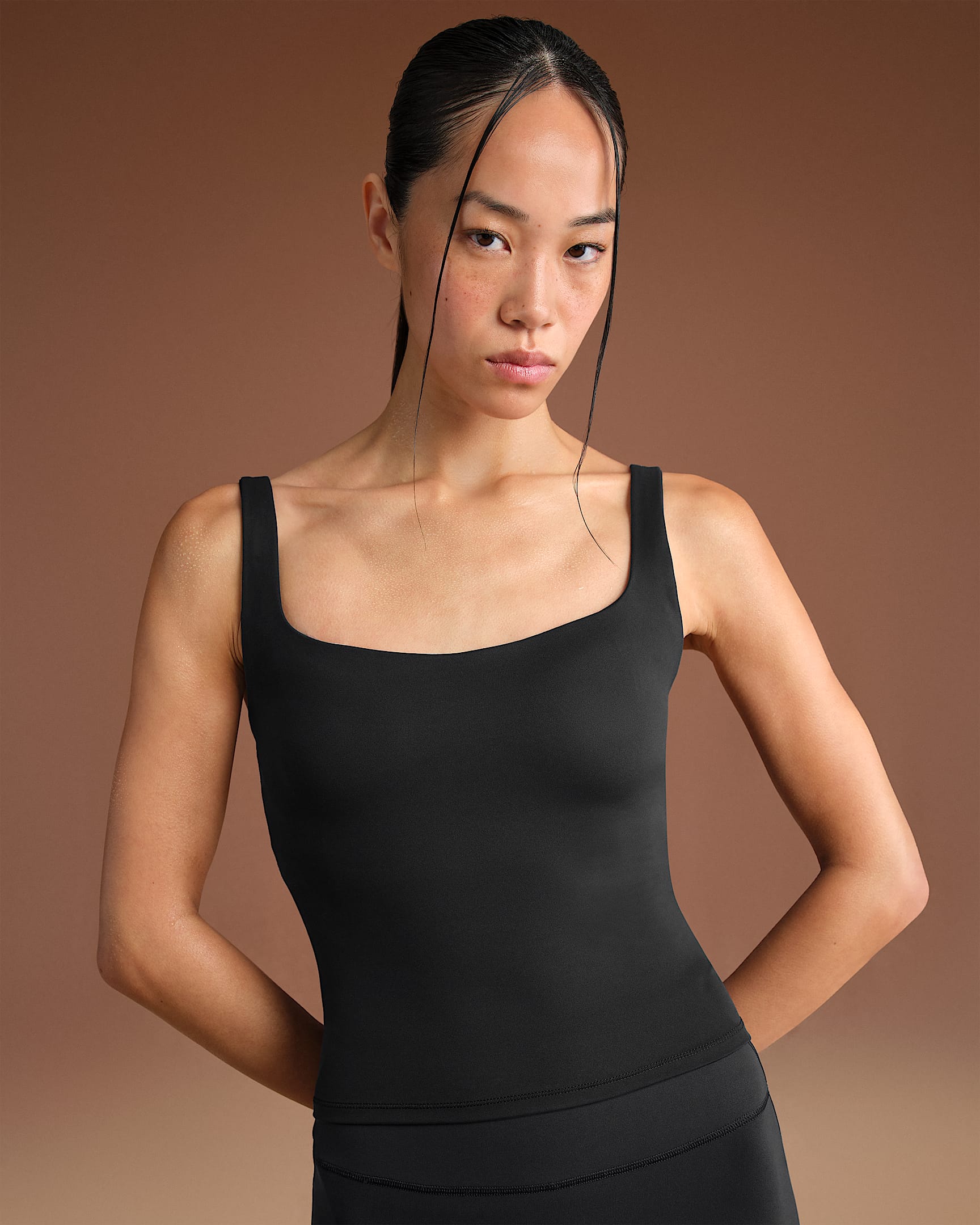 NikeSKIMS Matte Women's Square-Neck Tank - NSKM Obsidian