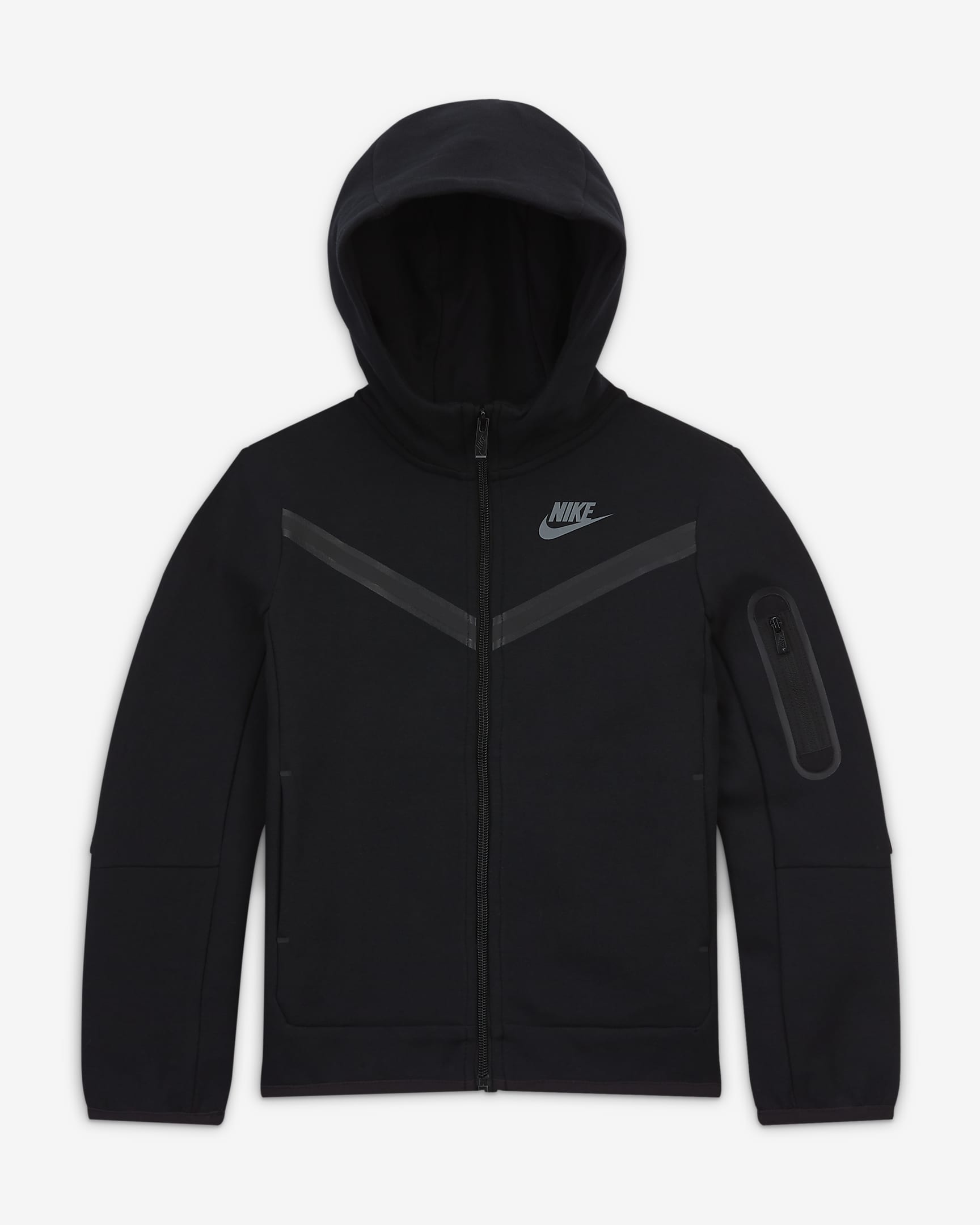 Sudadera con capucha de cierre completo para niños talla pequeña Nike Sportswear Tech Fleece - Negro