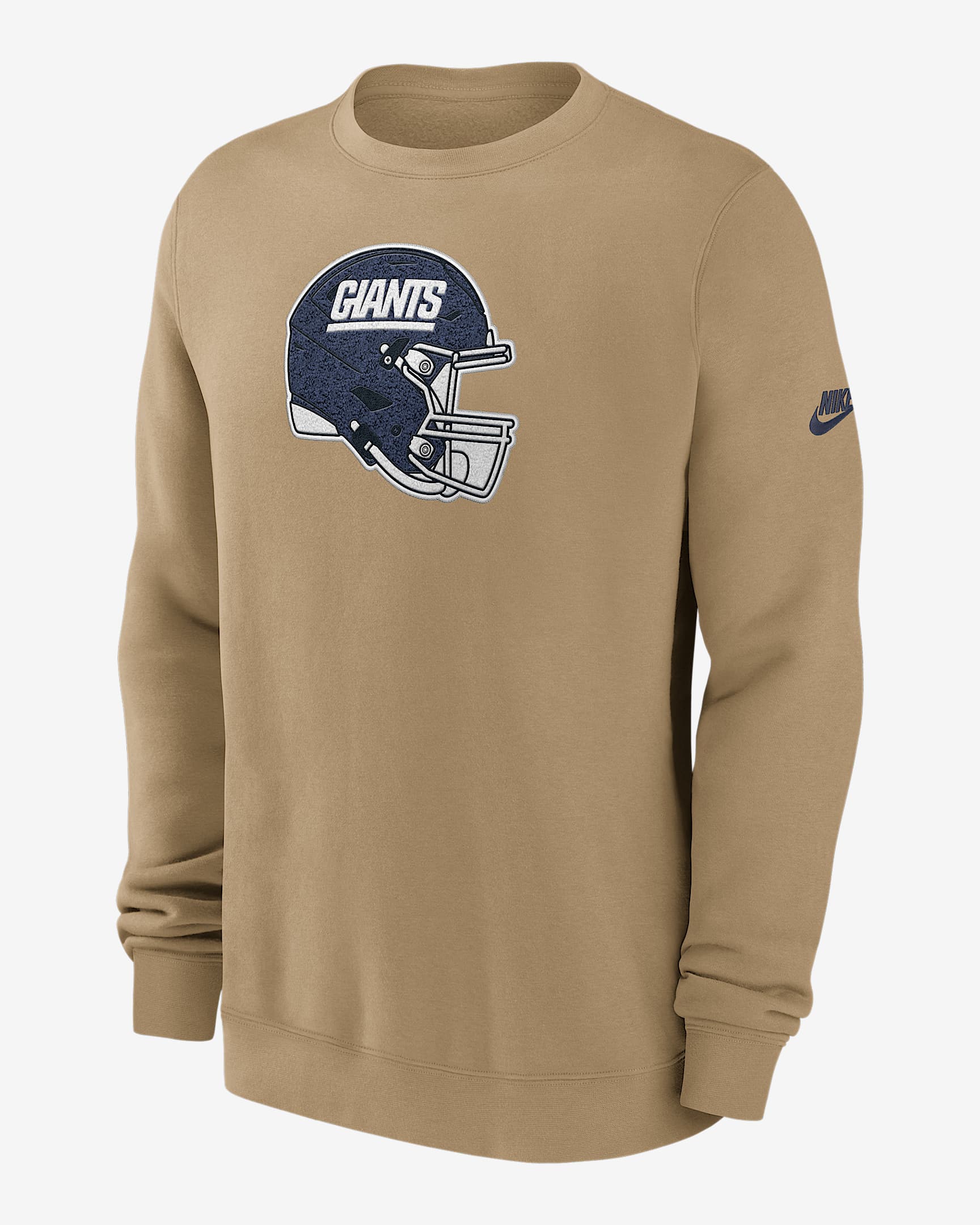 New York Giants Swing Pass Rewind Club Men's Nike NFL Pullover Crew - Tan/Beige