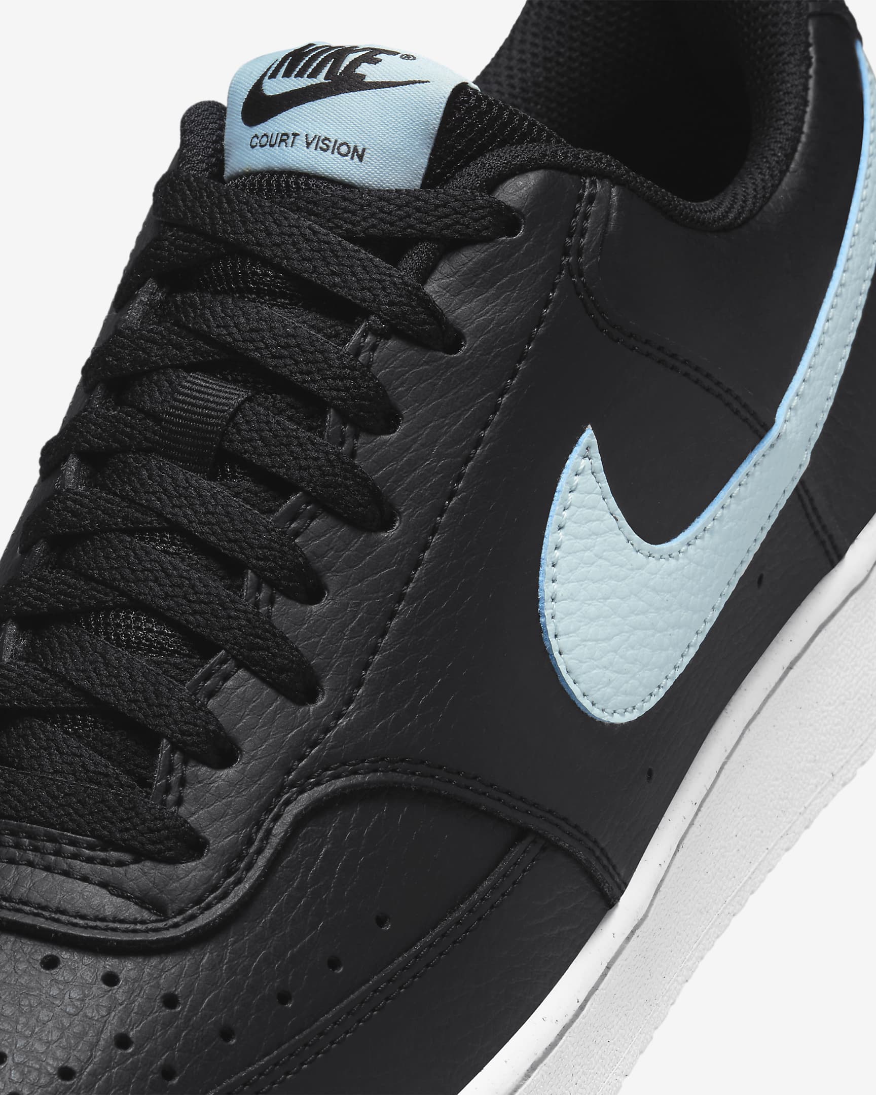 Nike Court Vision Low Next Nature Men's Shoes - Black/White/Glacier Blue