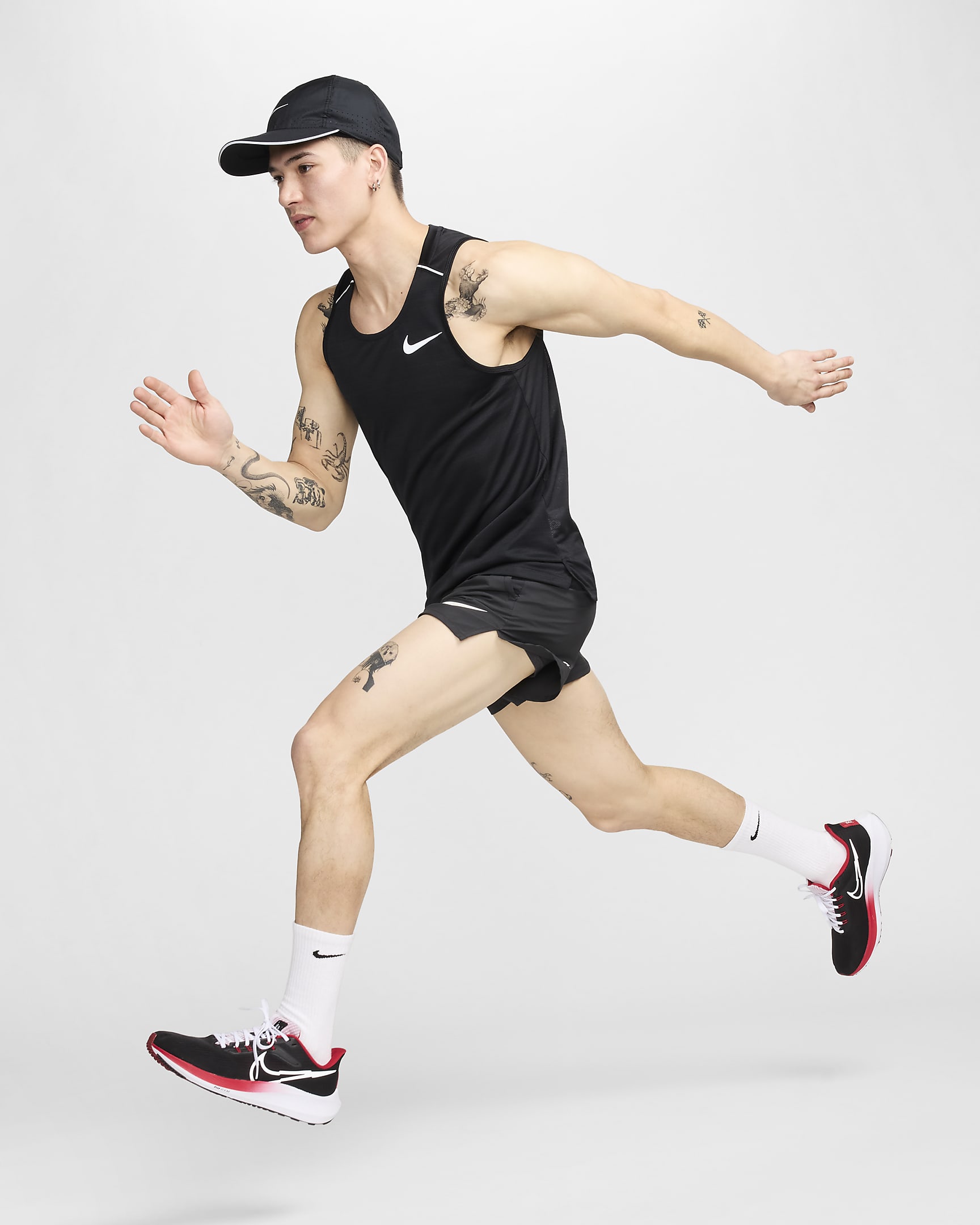 Nike Dri-FIT Miler 男款跑步背心 - 黑色/黑色