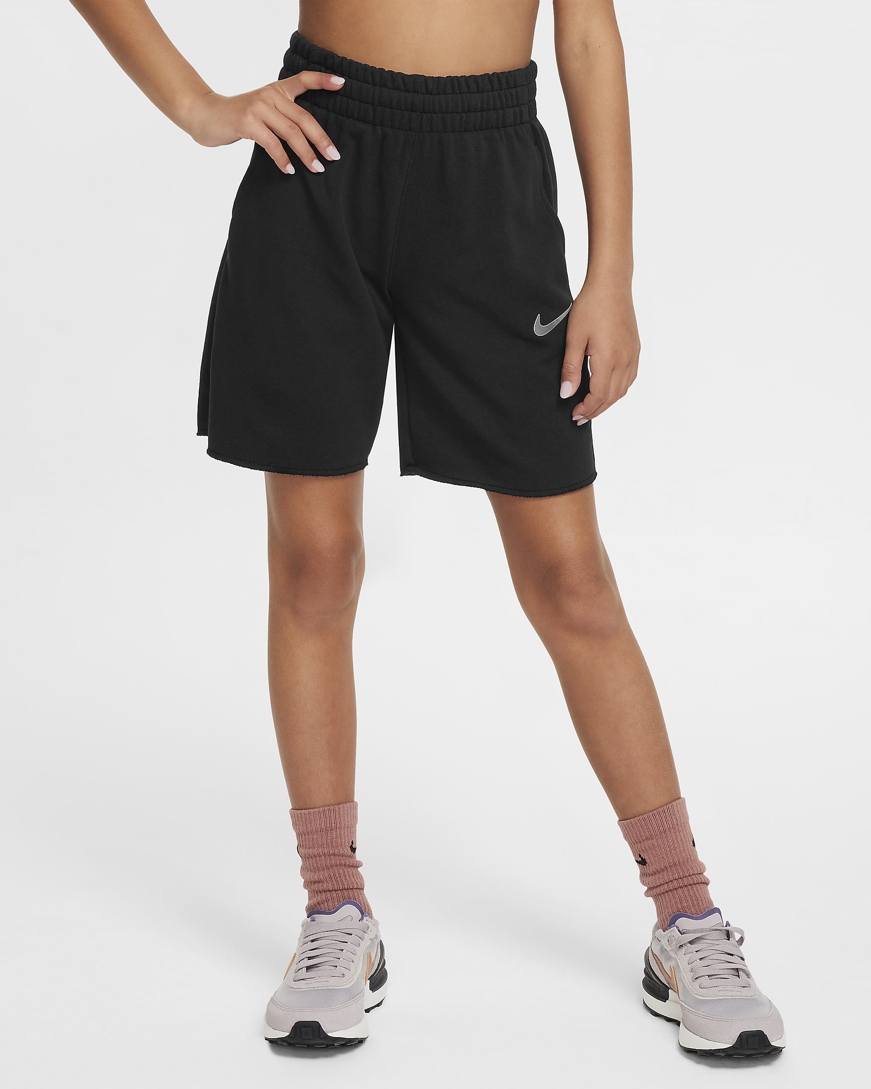 Nike Sportswear Dri-FIT Fleece-Shorts für ältere Kinder (Mädchen) - Schwarz