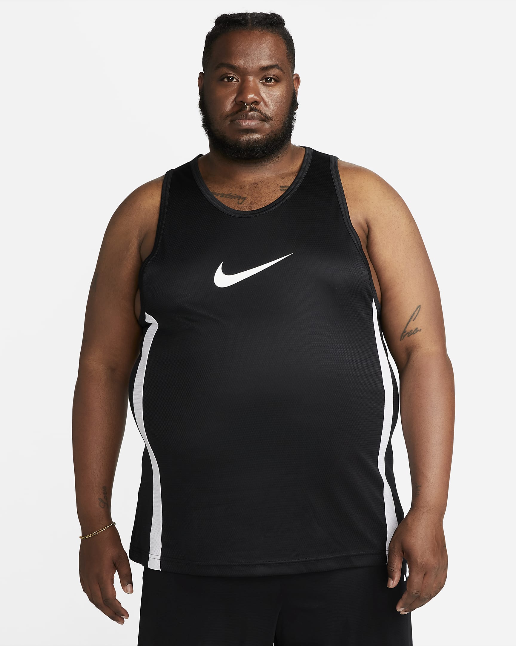 Maillot de basketball Dri-FIT Nike Icon pour homme - Noir/Noir/Blanc/Blanc