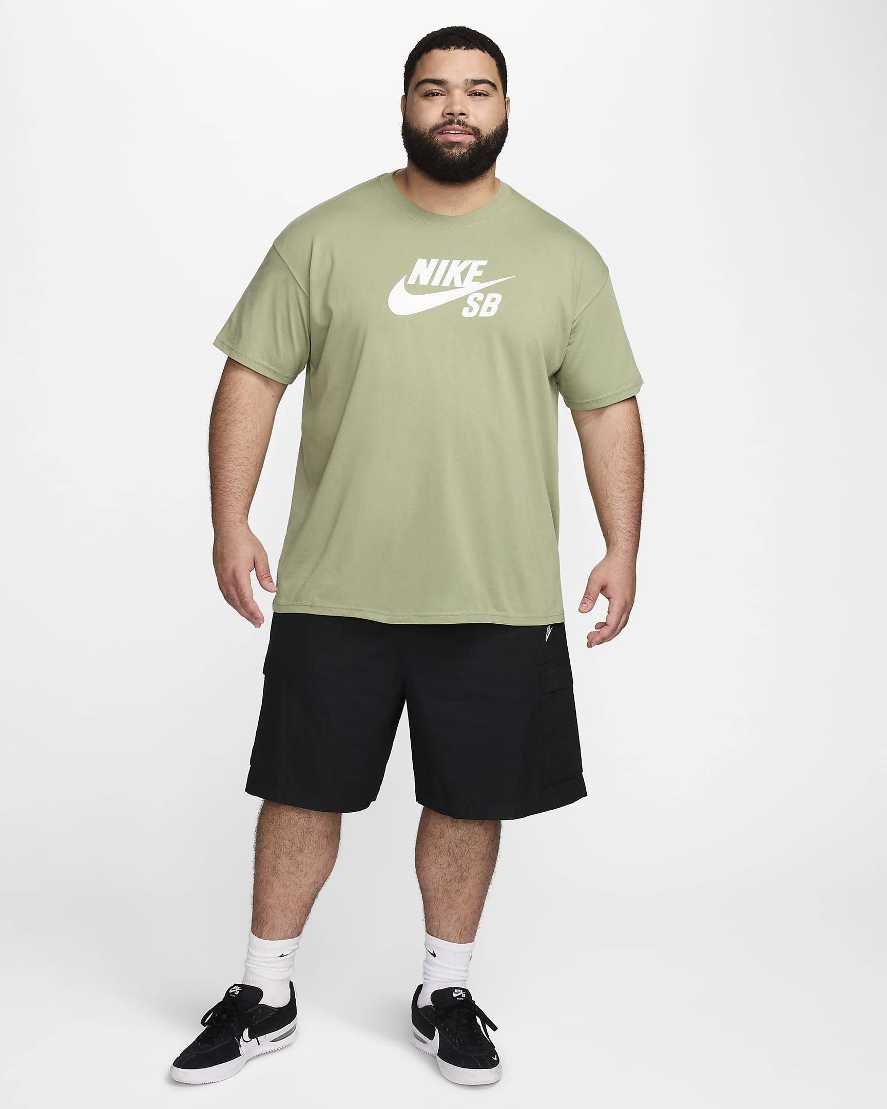 Nike SB Men's Logo Skate T-Shirt - Oil Green