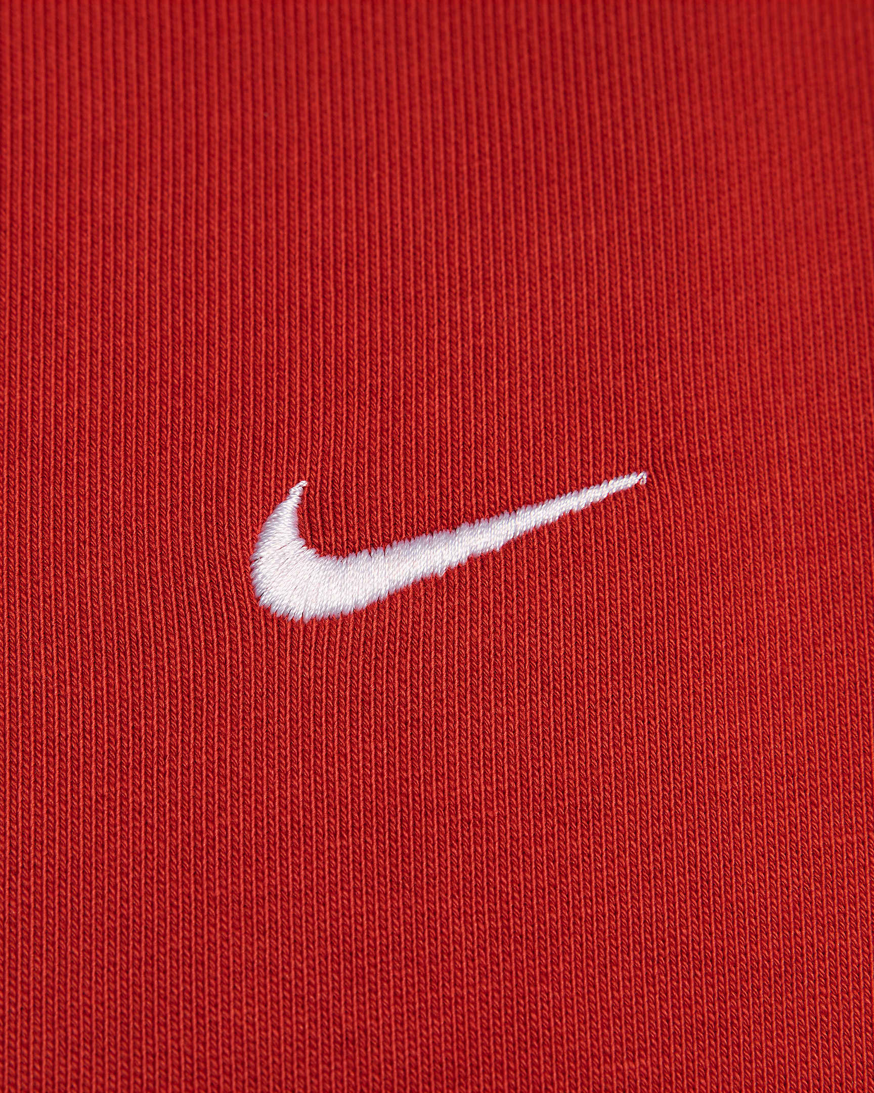 Nike Solo Swoosh Men's Fleece Pullover Hoodie - Dragon Red/White