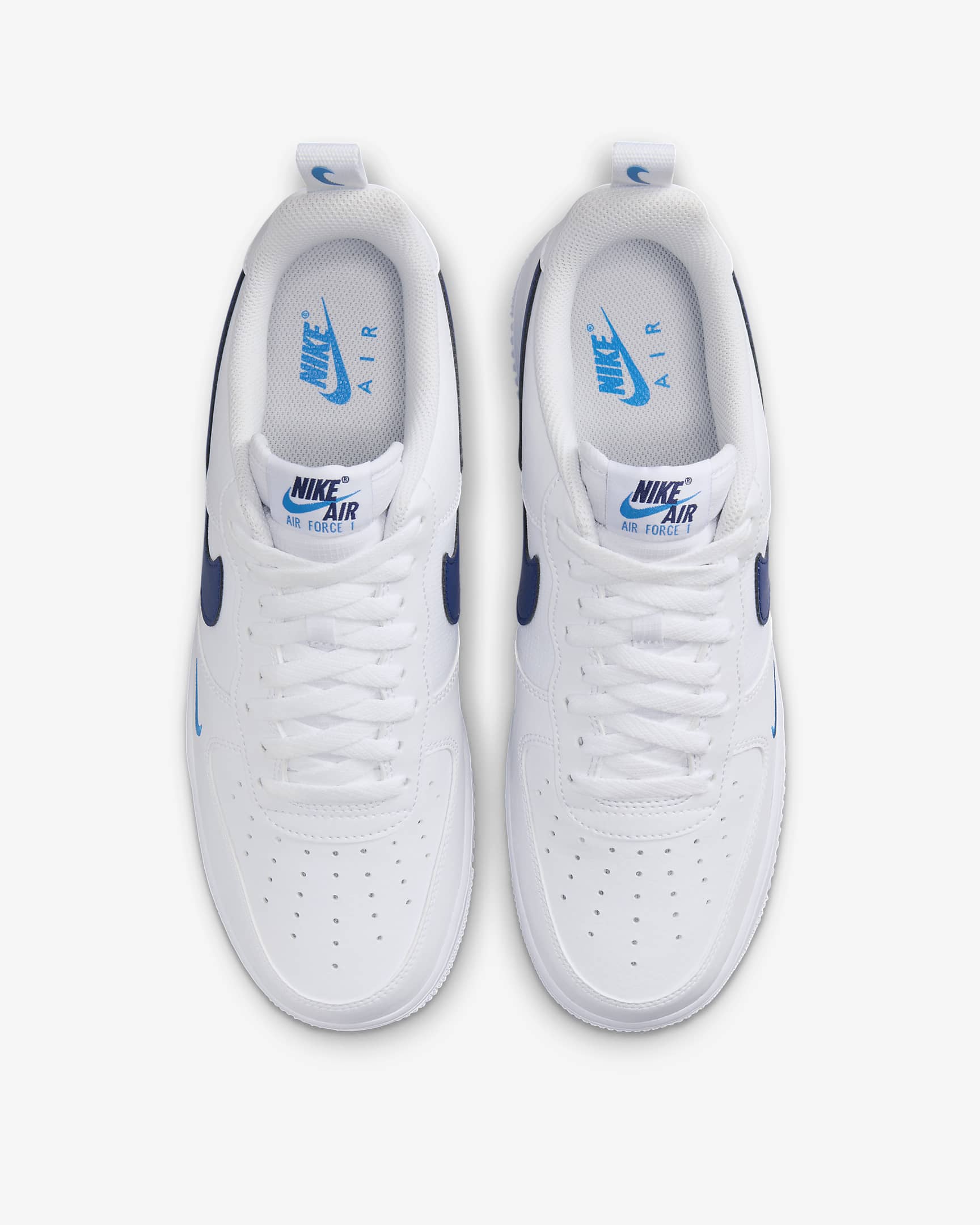 Nike Air Force 1 '07 herenschoenen - Wit/Light Photo Blue/Deep Royal Blue