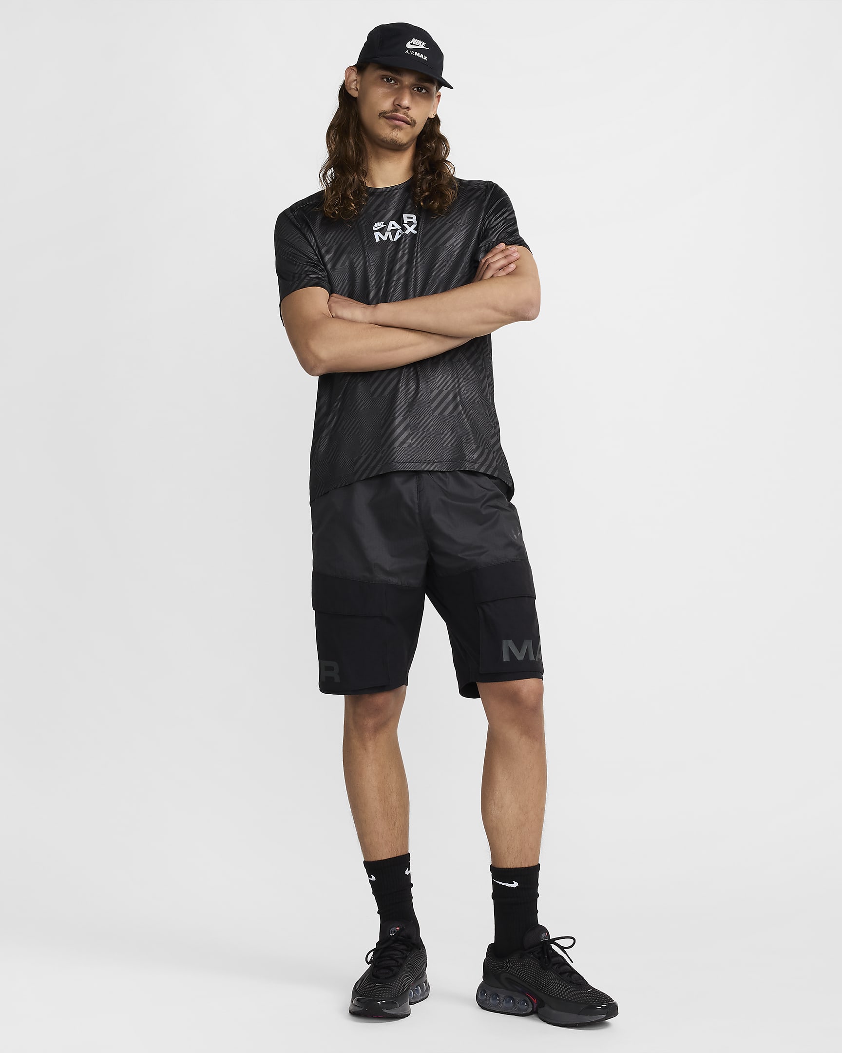 Short cargo tissé Nike Air Max pour homme - Noir/Noir