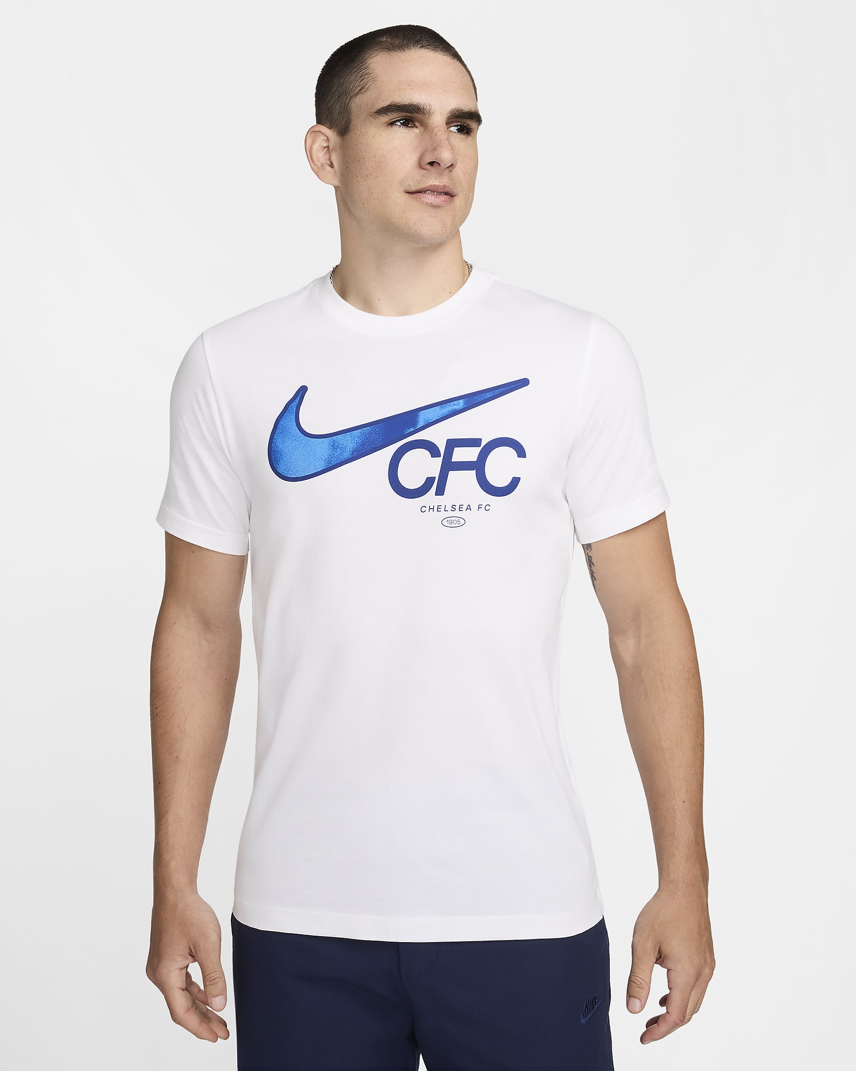 Chelsea FC Swoosh Men's Nike Soccer T-Shirt - White