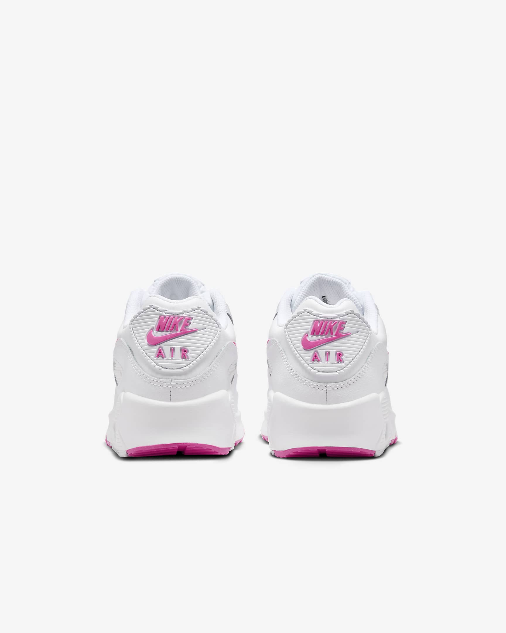 Nike Air Max 90 Older Kids' Shoe - White/Laser Fuchsia