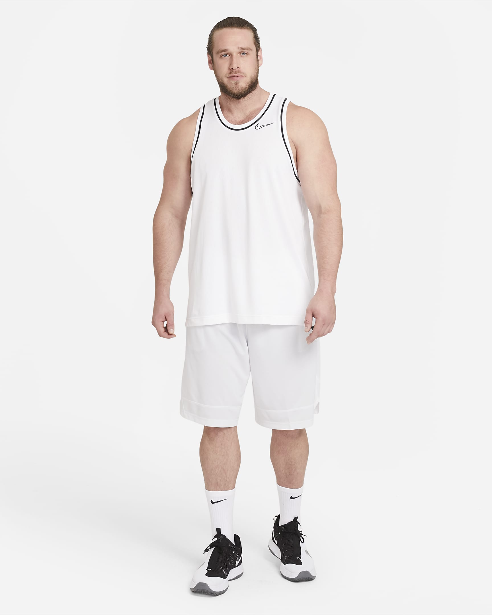 Shorts de básquetbol para hombre Nike Dri-FIT Icon - Blanco/Blanco/Negro