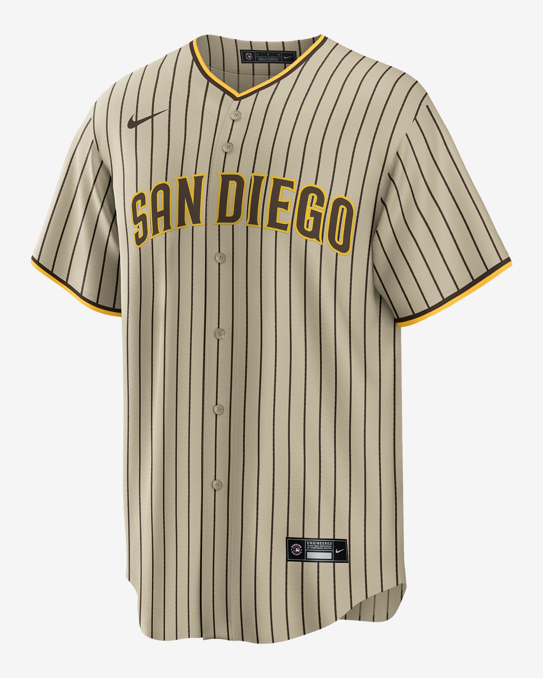 Camiseta de béisbol Replica para hombre MLB San Diego Padres (Manny Machado) - Tostado/Beige