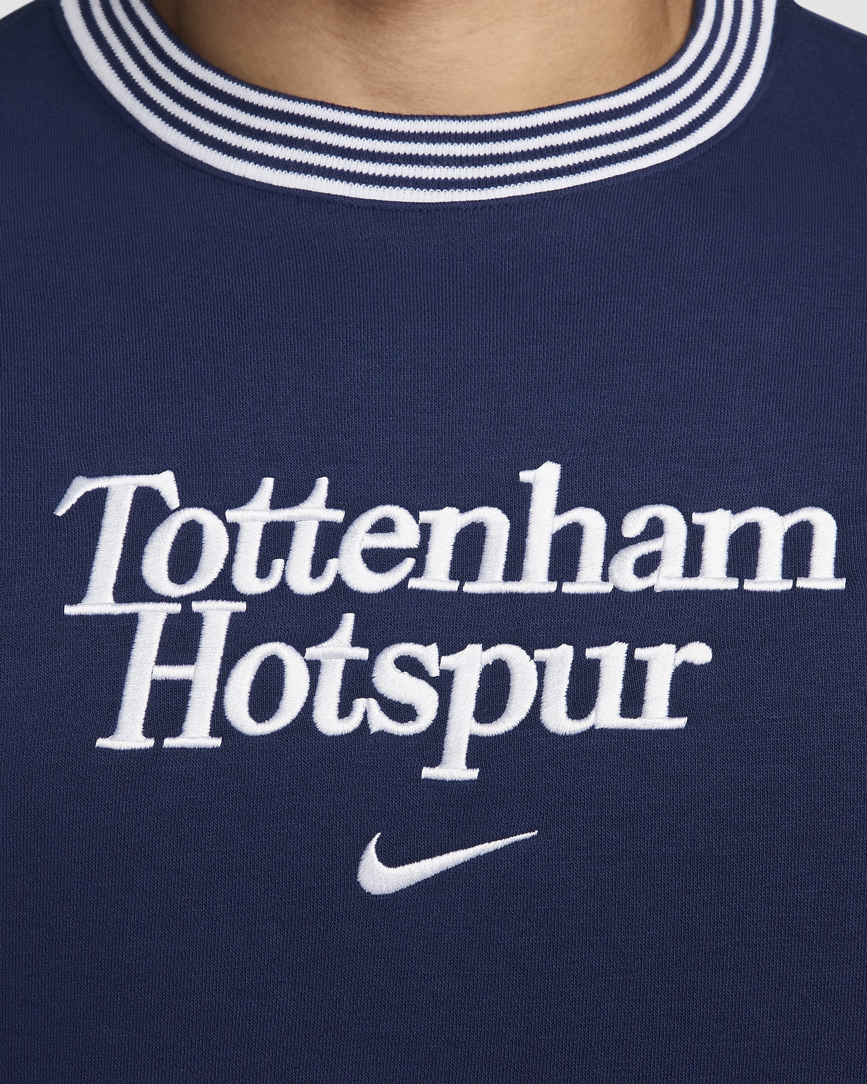 Tottenham Hotspur Club Nike Sıfır Yakalı Erkek Futbol Sweatshirt'ü - Binary Blue/Beyaz