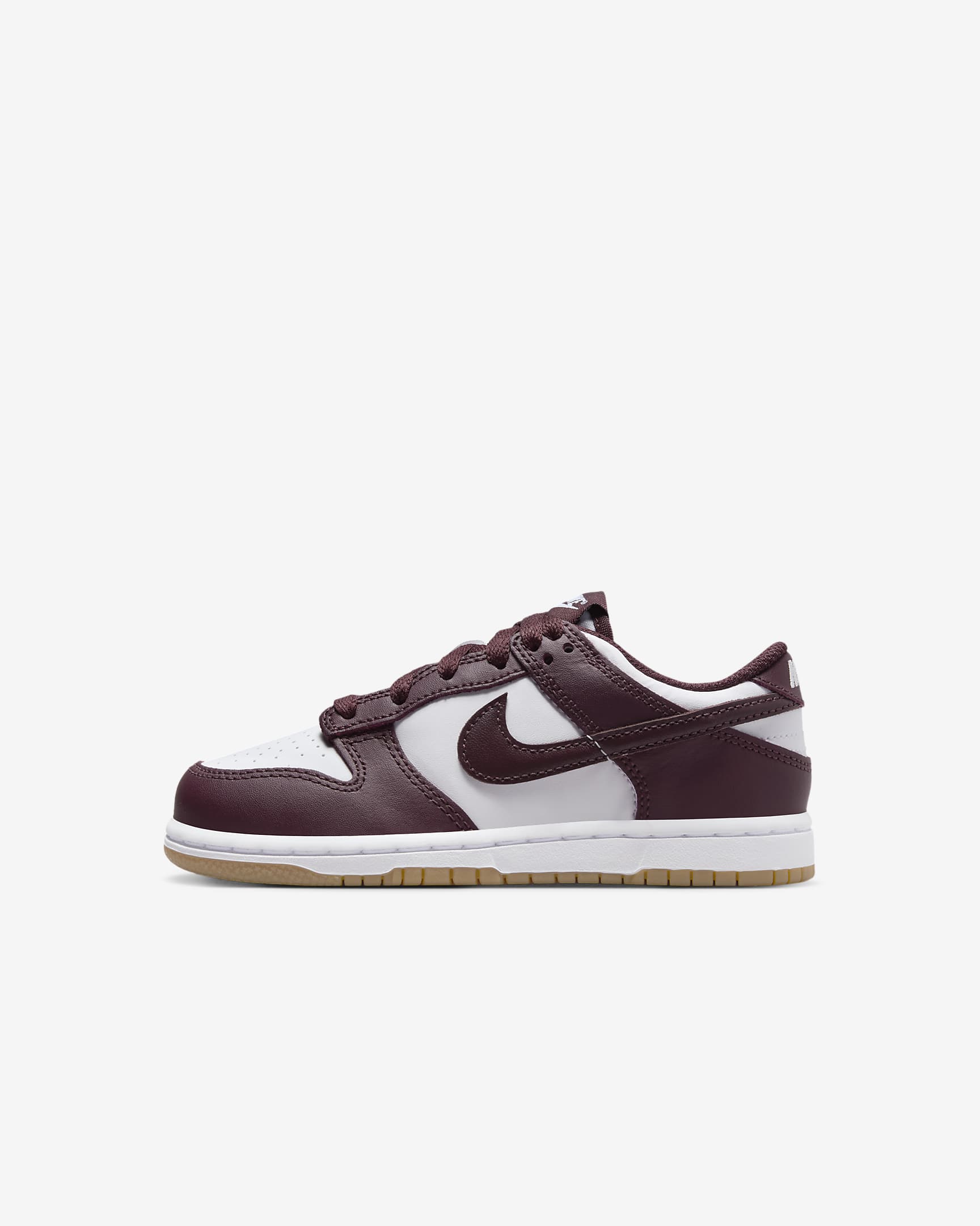 Nike Dunk Low Younger Kids' Shoes - White/Gum Light Brown/Burgundy Crush