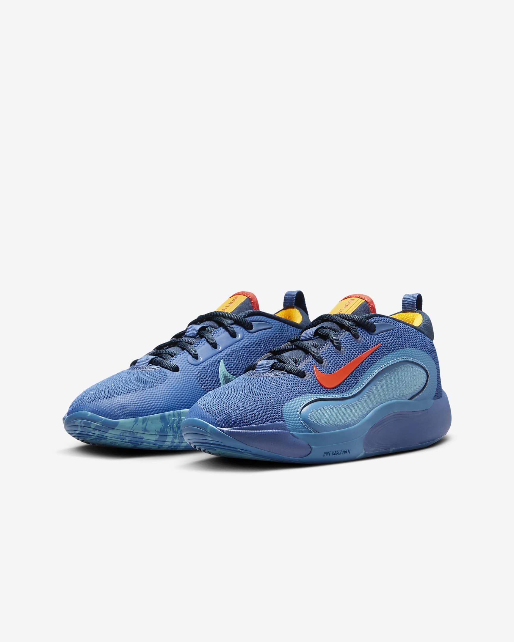 Tenis de básquetbol para niños grandes Nike IsoFly - Azul marino místico/Azul marino militar/Tormenta del Egeo/Arcilla cósmico