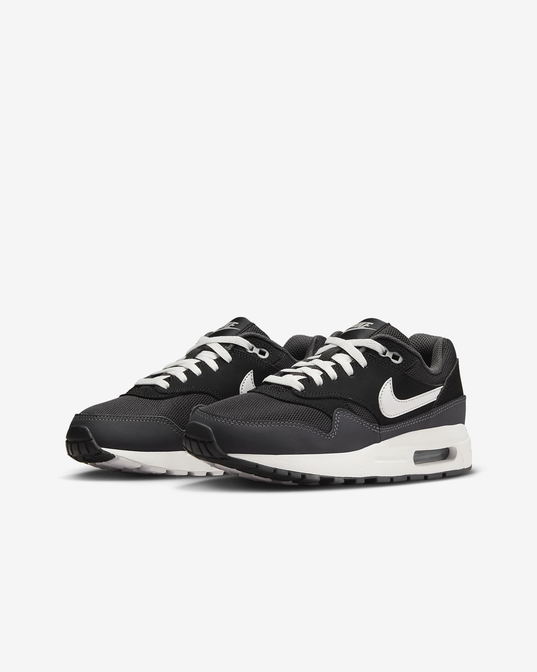 Bota Air Max 1 pro větší děti - Černá/Anthracite/Metallic Silver/Bílá