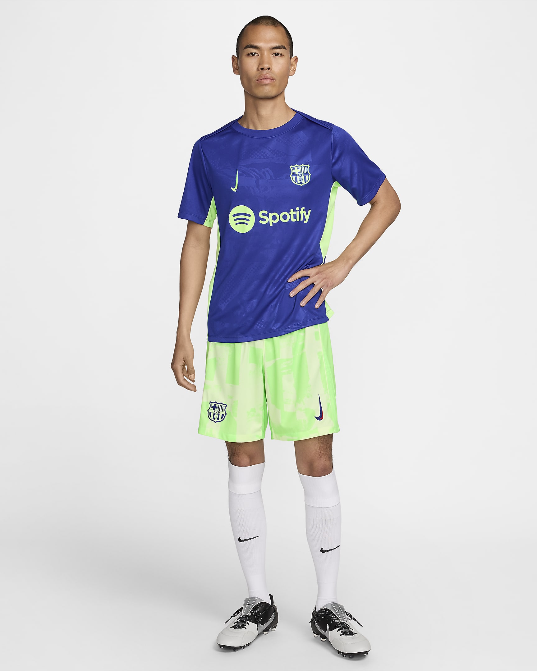 Replika pánských fotbalových kraťasů Nike Dri-FIT FC Barcelona Stadium 2024/25, třetí - Barely Volt/Lime Blast/Old Royal