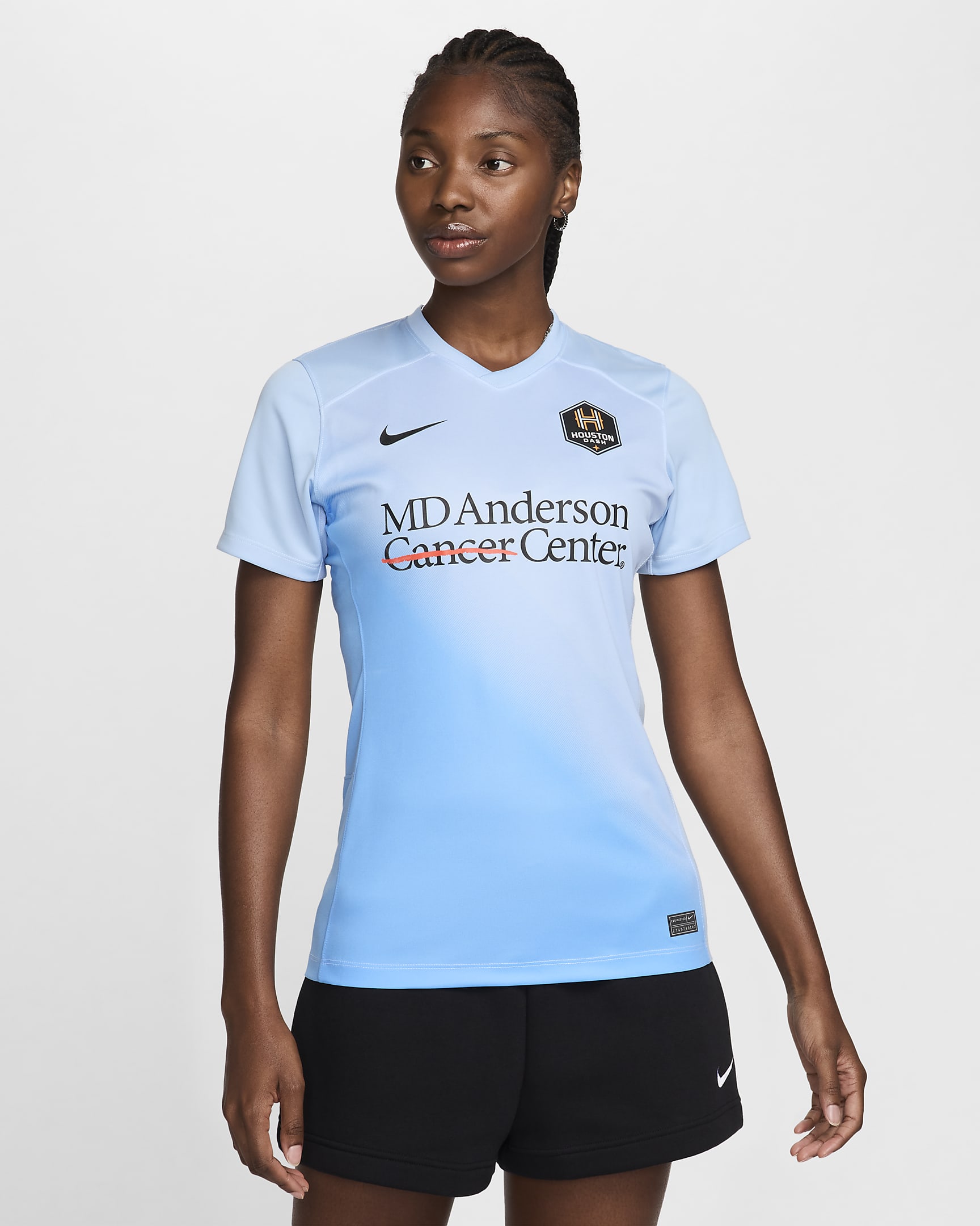 Jersey Nike Dri-FIT de la NWSL replica del Houston Dash visitante 2024 Stadium para mujer - Azul psíquico