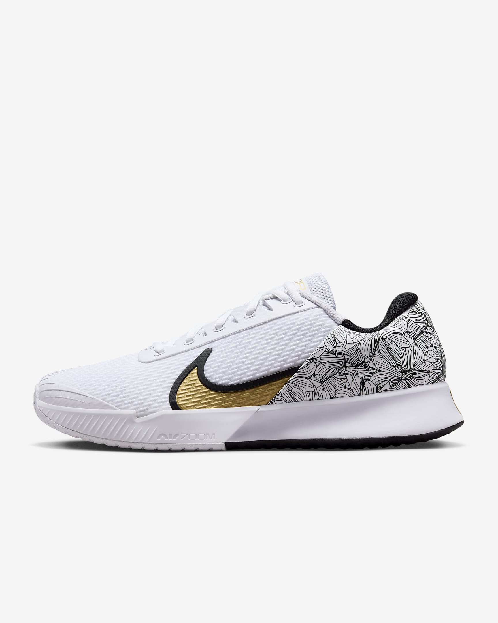 NikeCourt Vapor Pro 2 Magnolia Men's Hard Court Tennis Shoes - White/Black/Metallic Gold