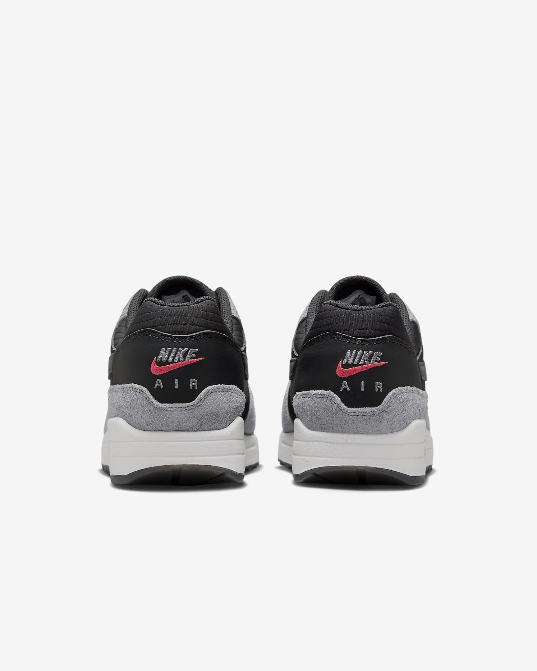 Nike Air Max 1 Premium Shoes - Dark Smoke Grey/Flash Crimson/Summit White/Smoke Grey