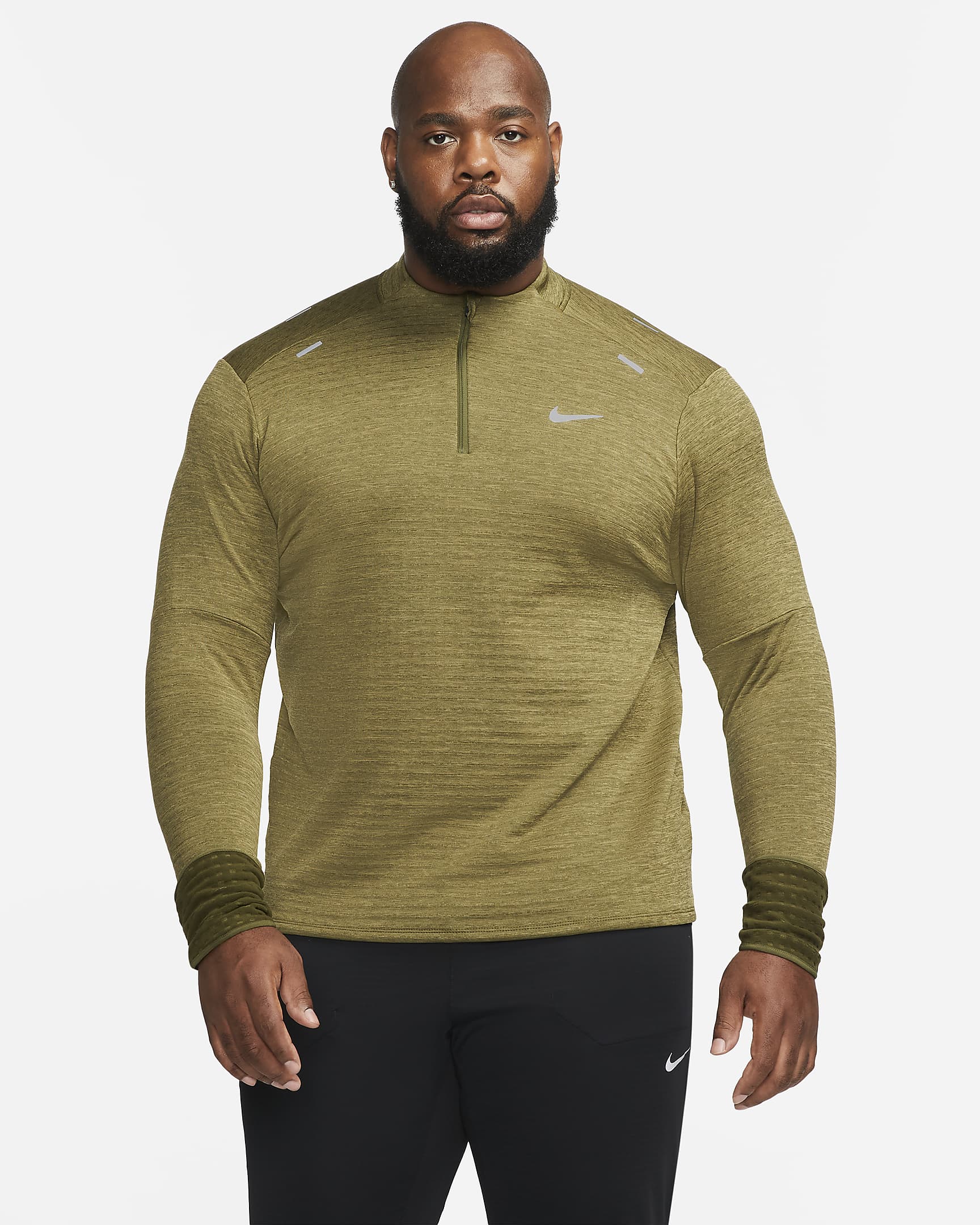 Nike Therma-FIT Repel Element Men's 1/4-Zip Running Top - Rough Green/Coriander/Heather