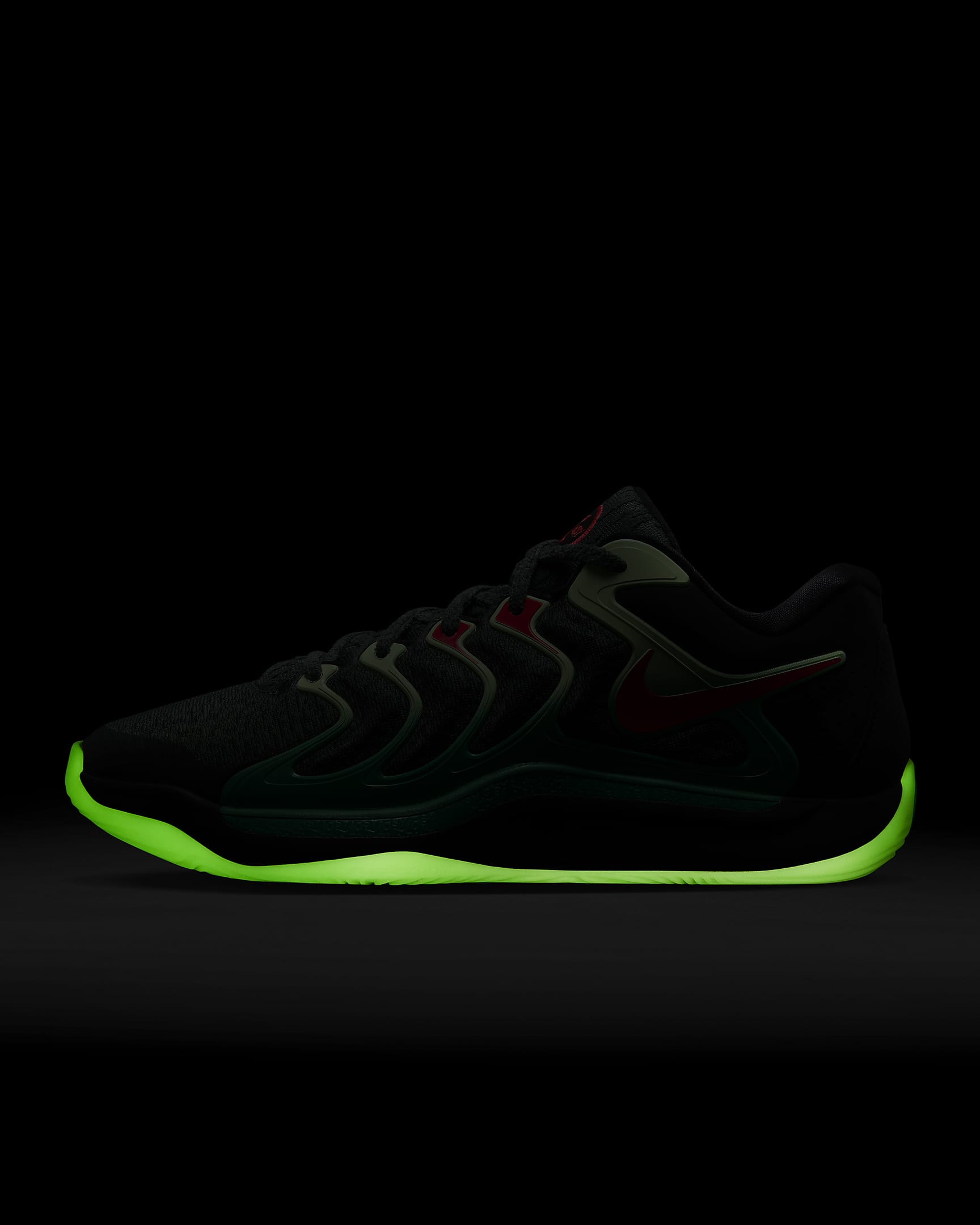 KD17 Basketball Shoes - Black/Vintage Green/Night Forest/Bright Crimson