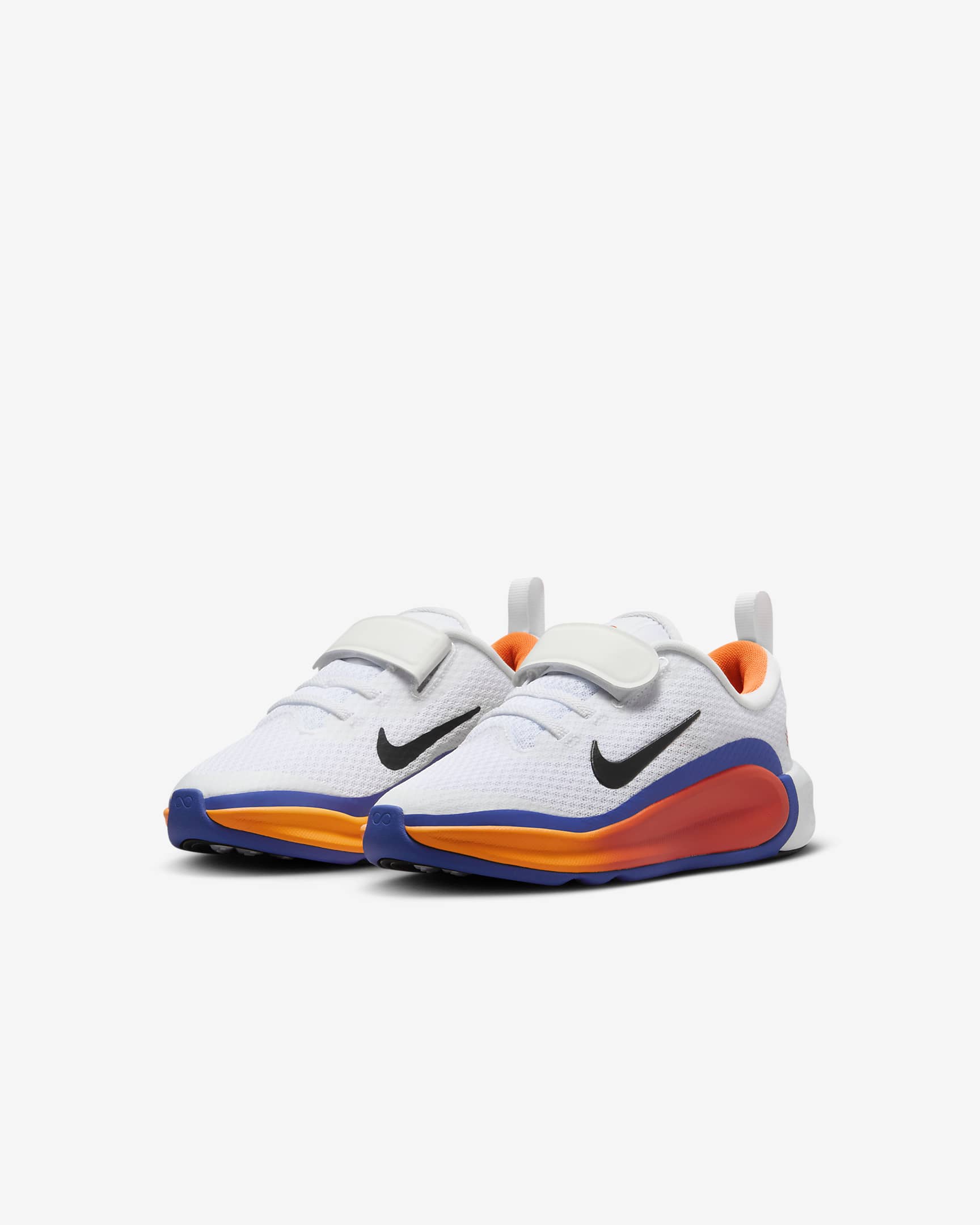 Tenis para niños de preescolar Nike Infinity Flow - Blanco/Azul astronómico/Naranja total/Negro