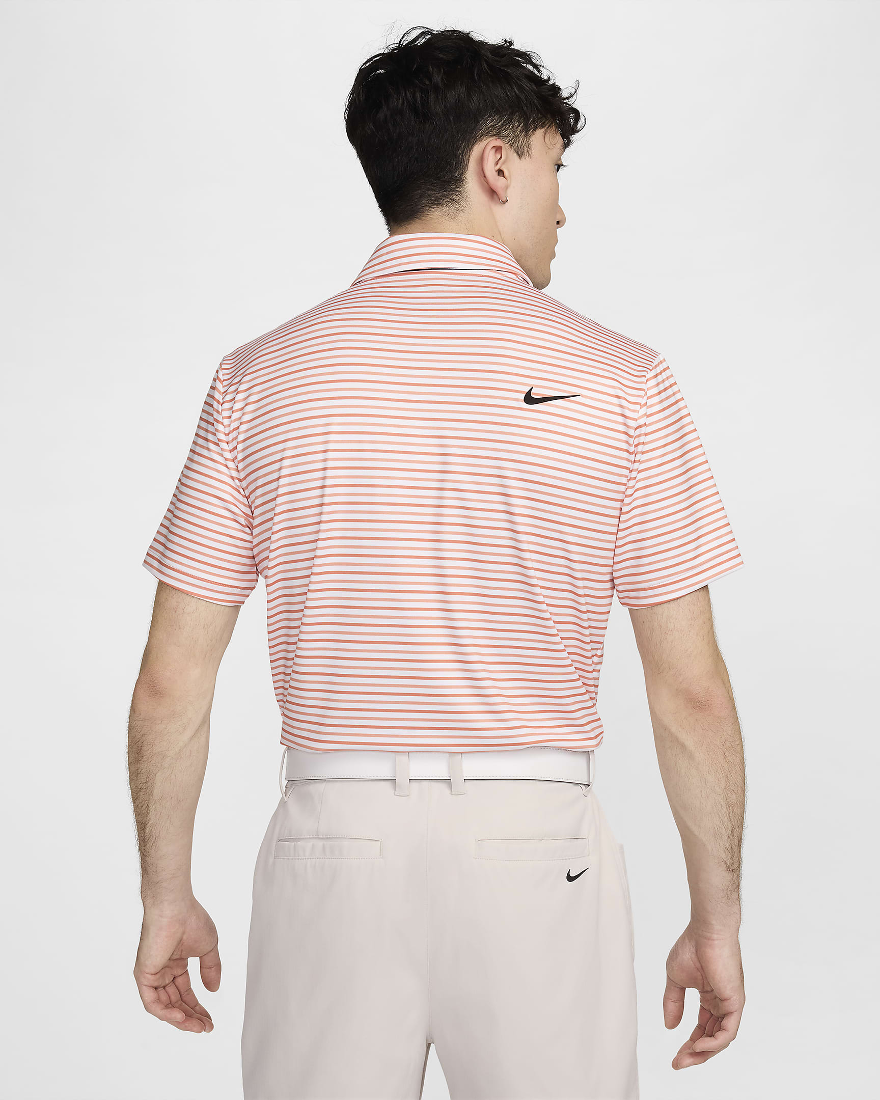 Nike Tour Men's Dri-FIT Striped Golf Polo - Madder Root/Black