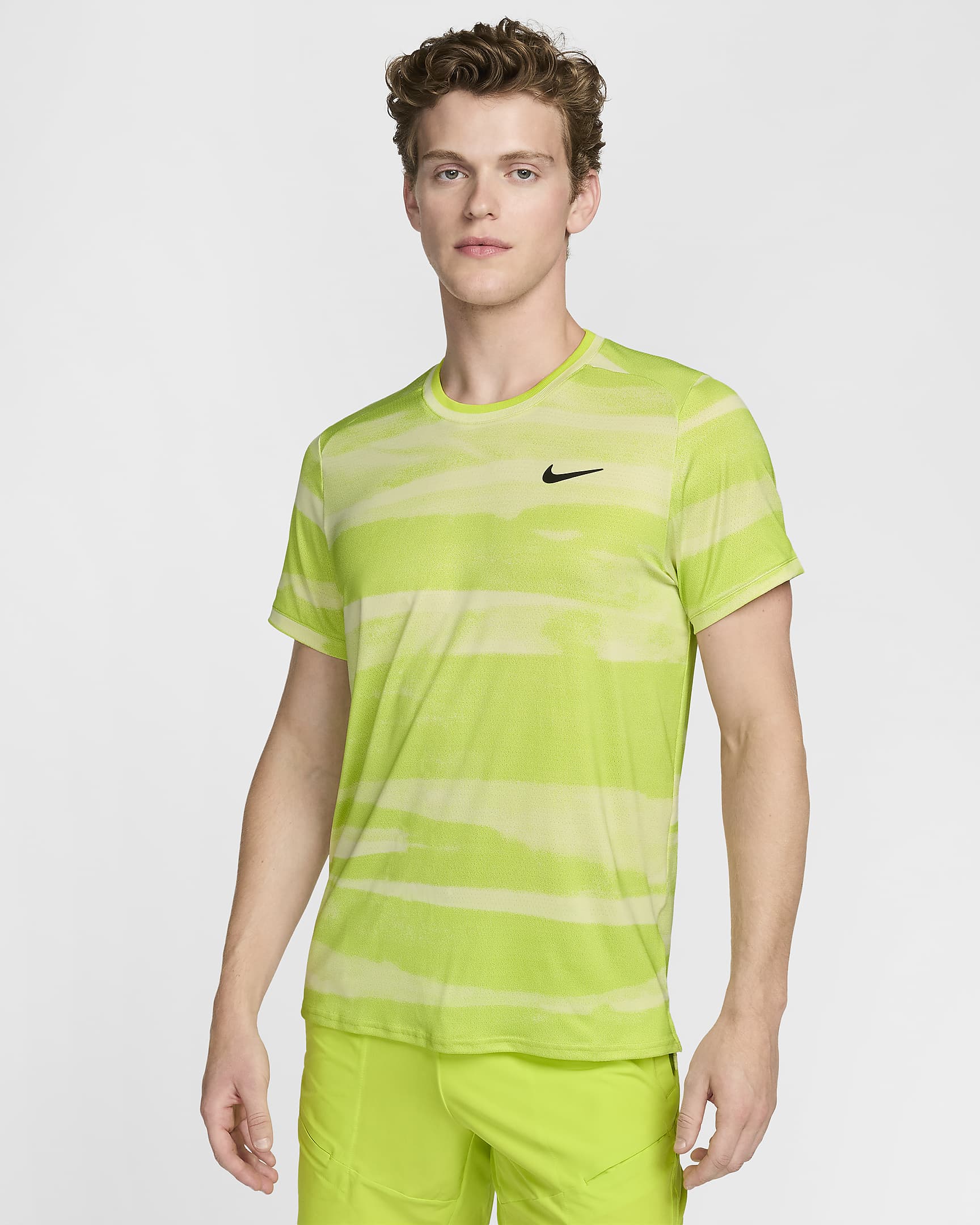 NikeCourt Advantage Men's Dri-FIT Tennis Top - Life Lime/Black