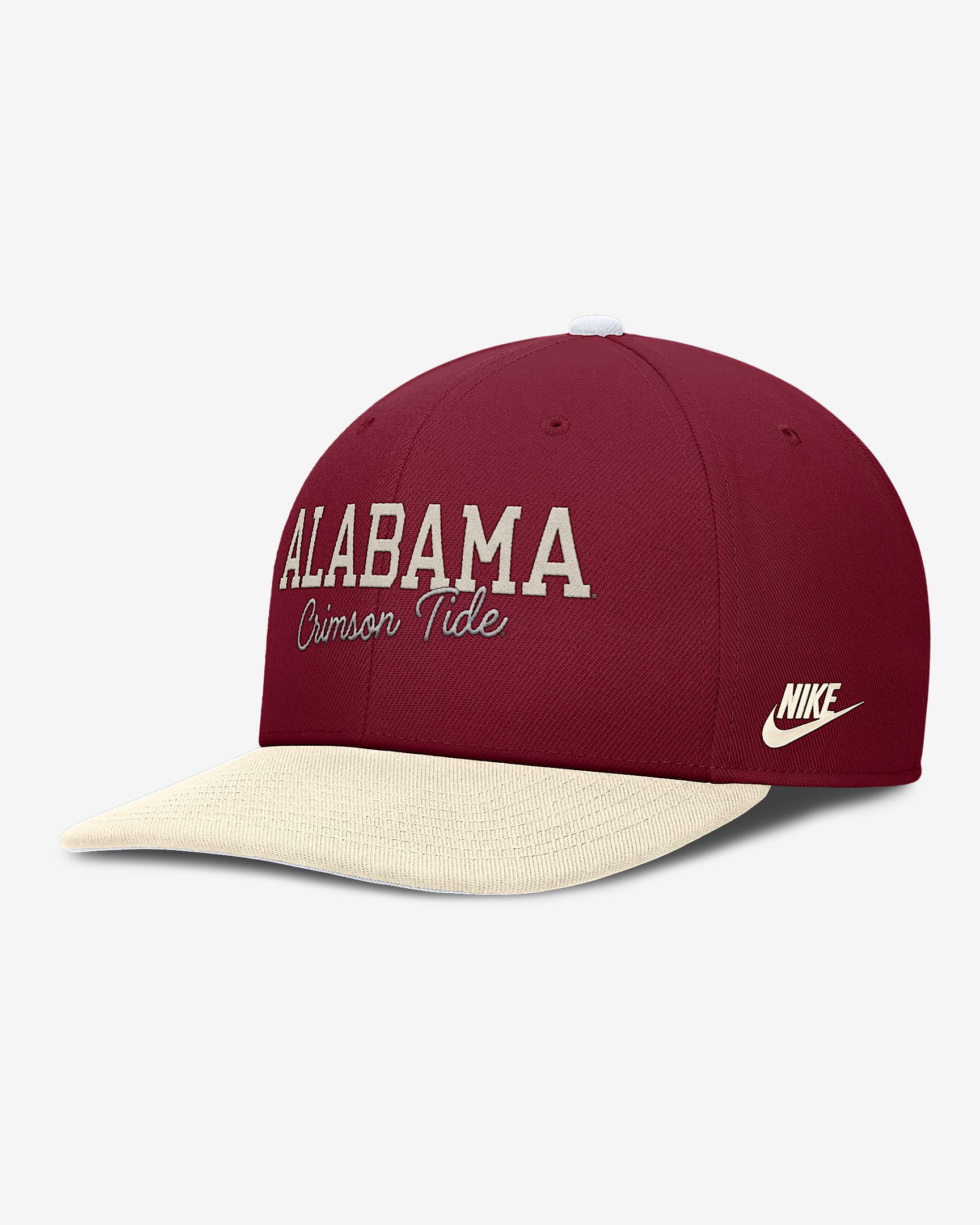 Alabama Legacy Script Men's Nike Dri-FIT College Adjustable Hat - White