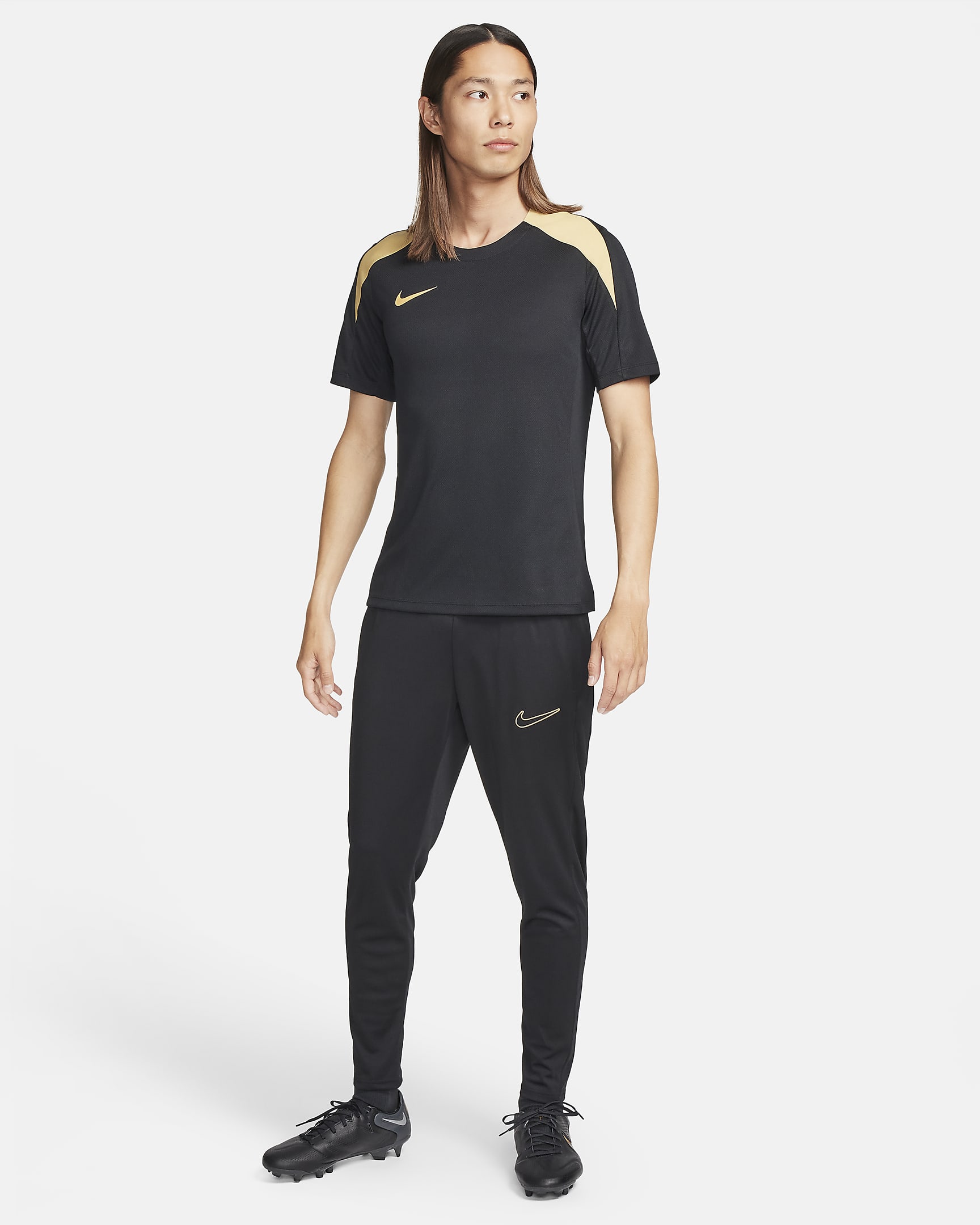 Nike Strike Men's Dri-FIT Short-Sleeve Football Top - Black/Black/Jersey Gold/Metallic Gold