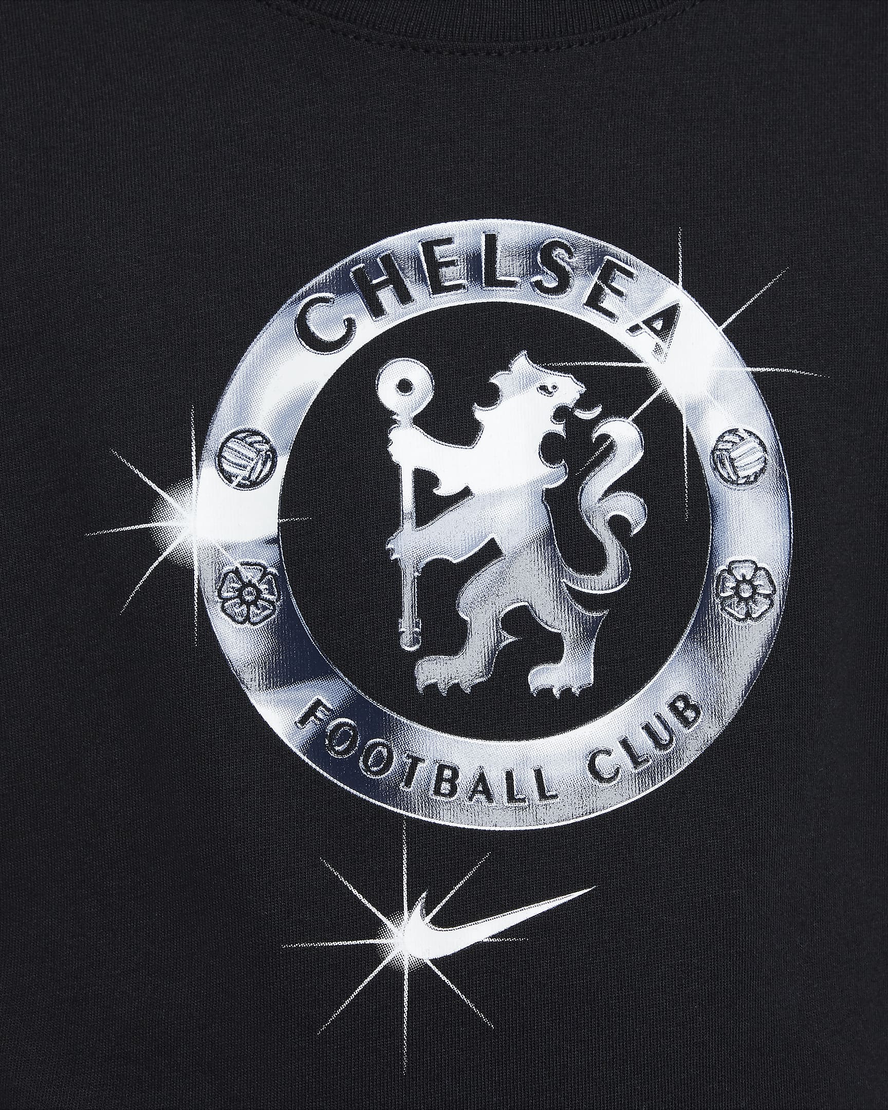 Chelsea F.C. Older Kids' Nike Football T-Shirt - Black