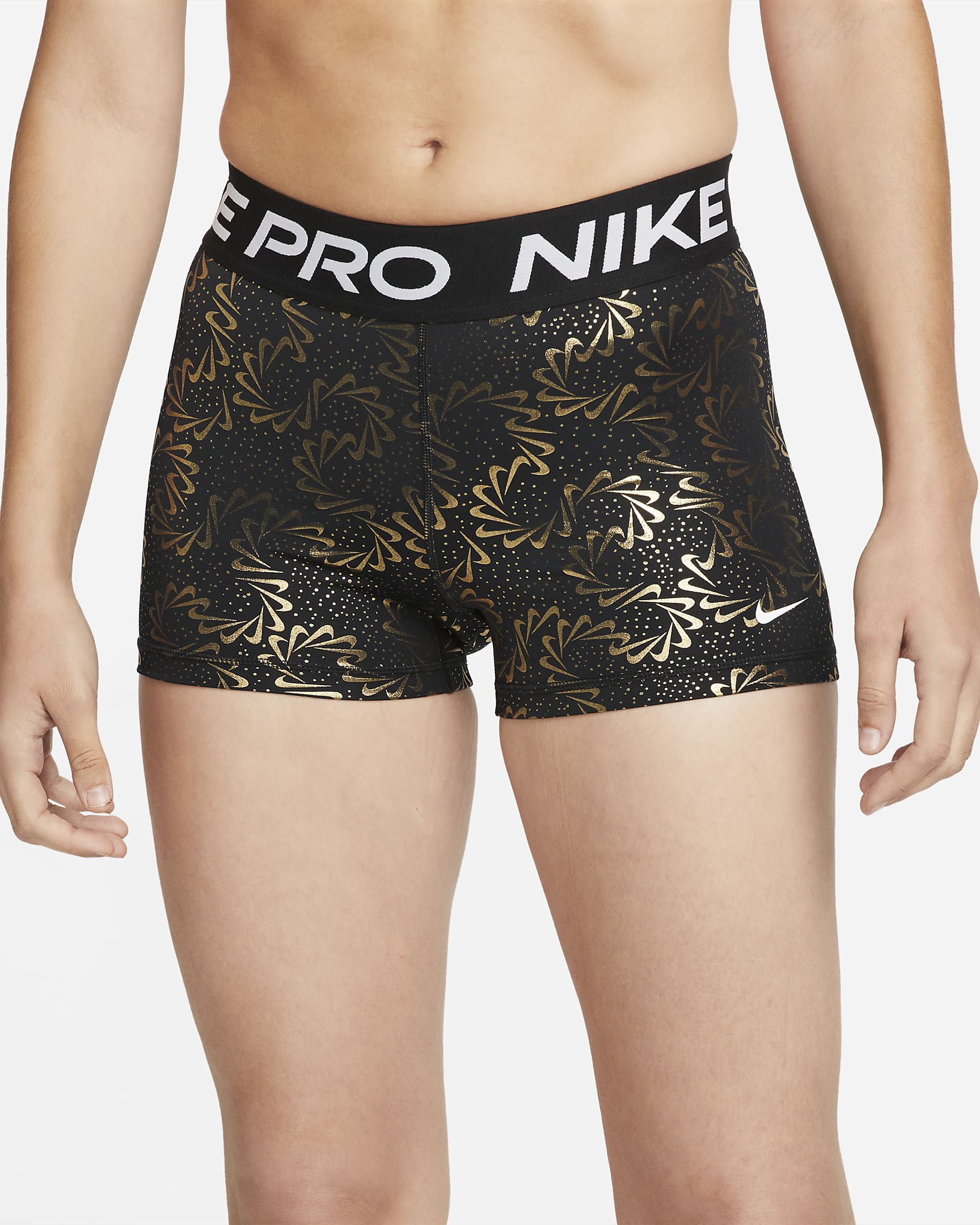 Nike Pro Womens Mid Rise 8cm Approx Printed Training Shorts Nike Lu 2904